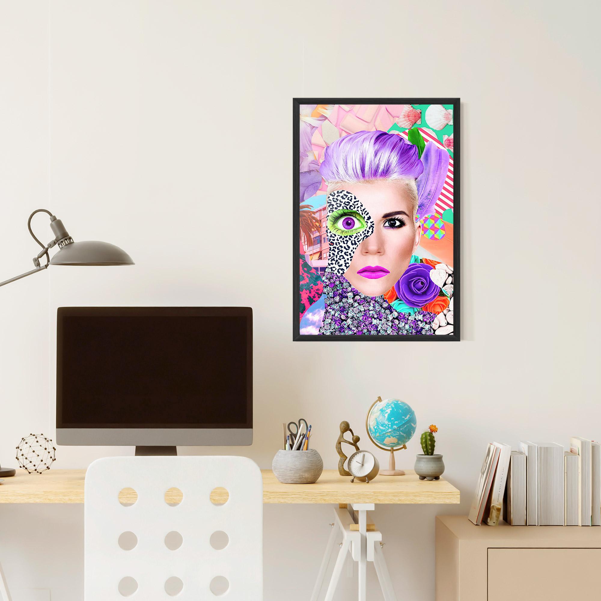 Poster Înrămat Art Collage Lady mockup 6