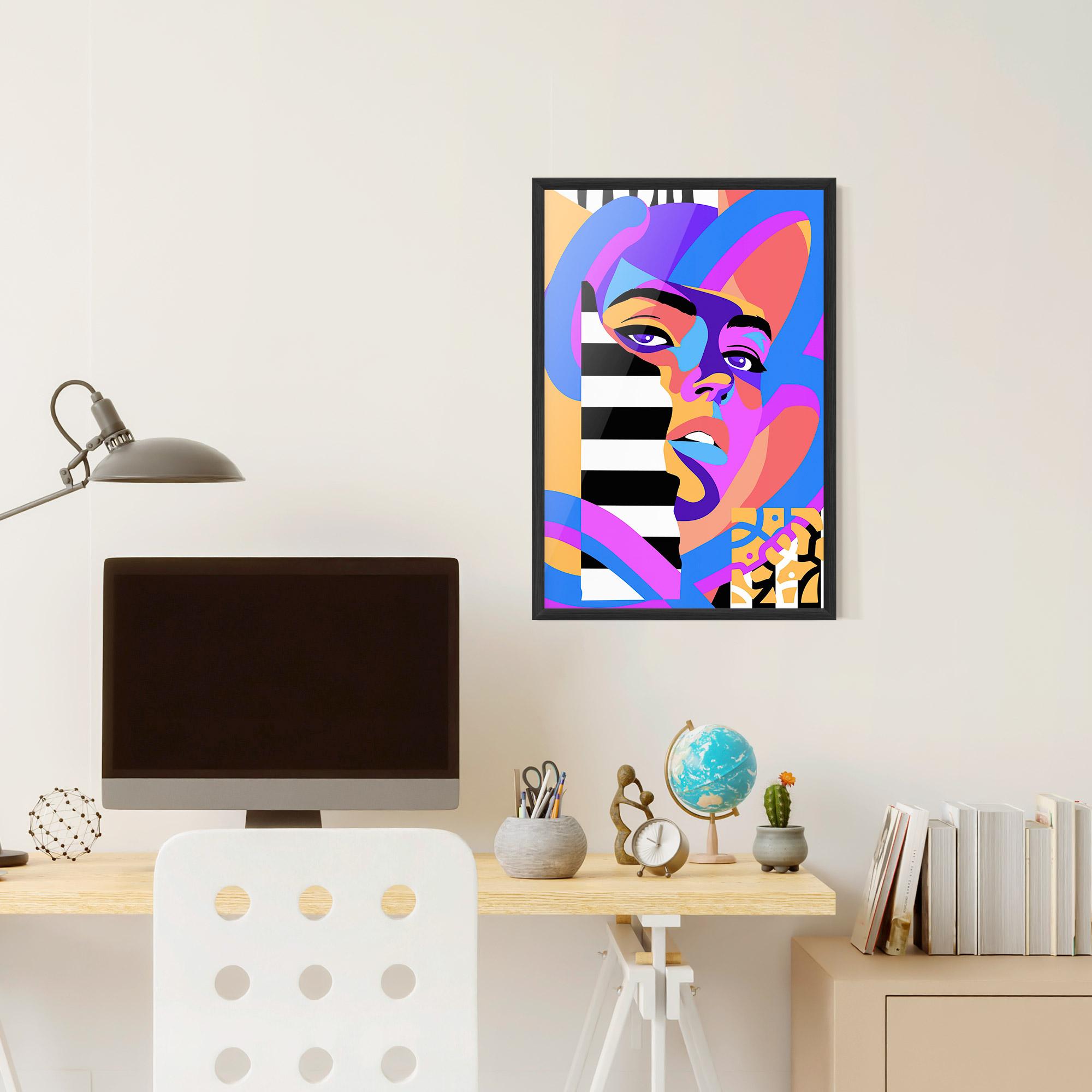 Poster Înrămat Woman Art Face mockup 6