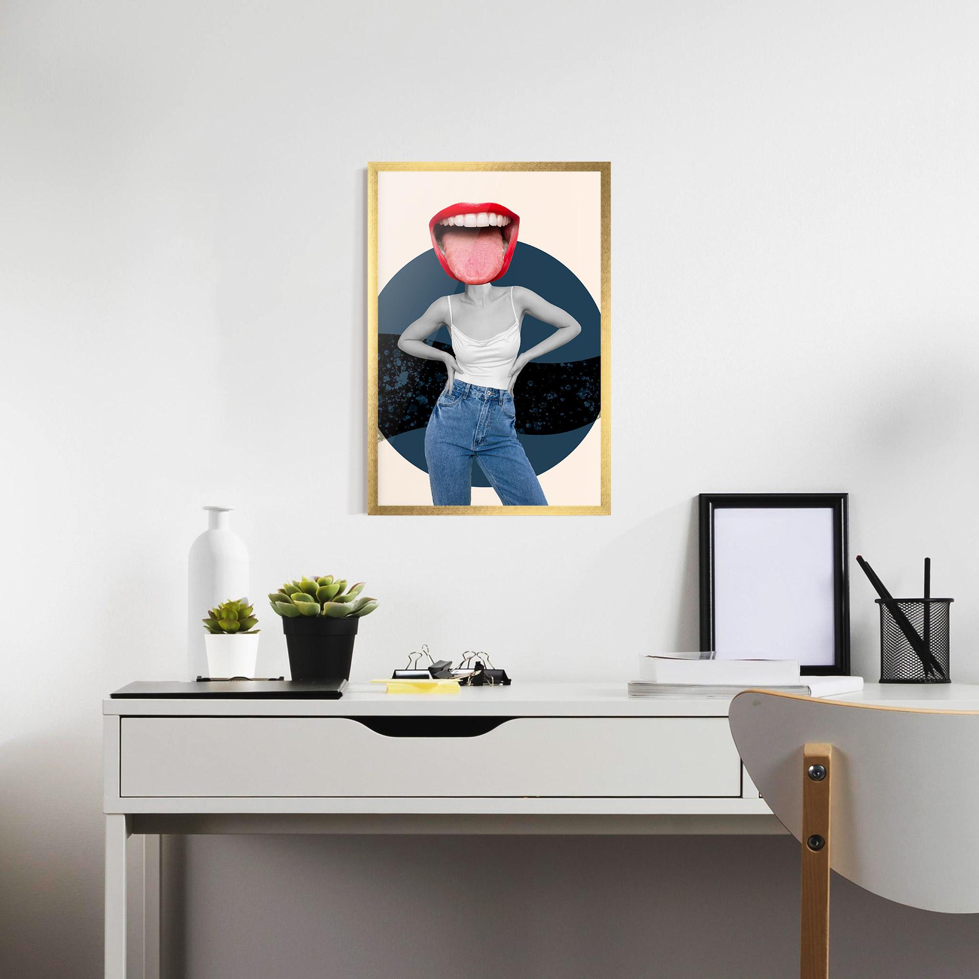 Poster Înrămat Blue Jeans Lips mockup 7