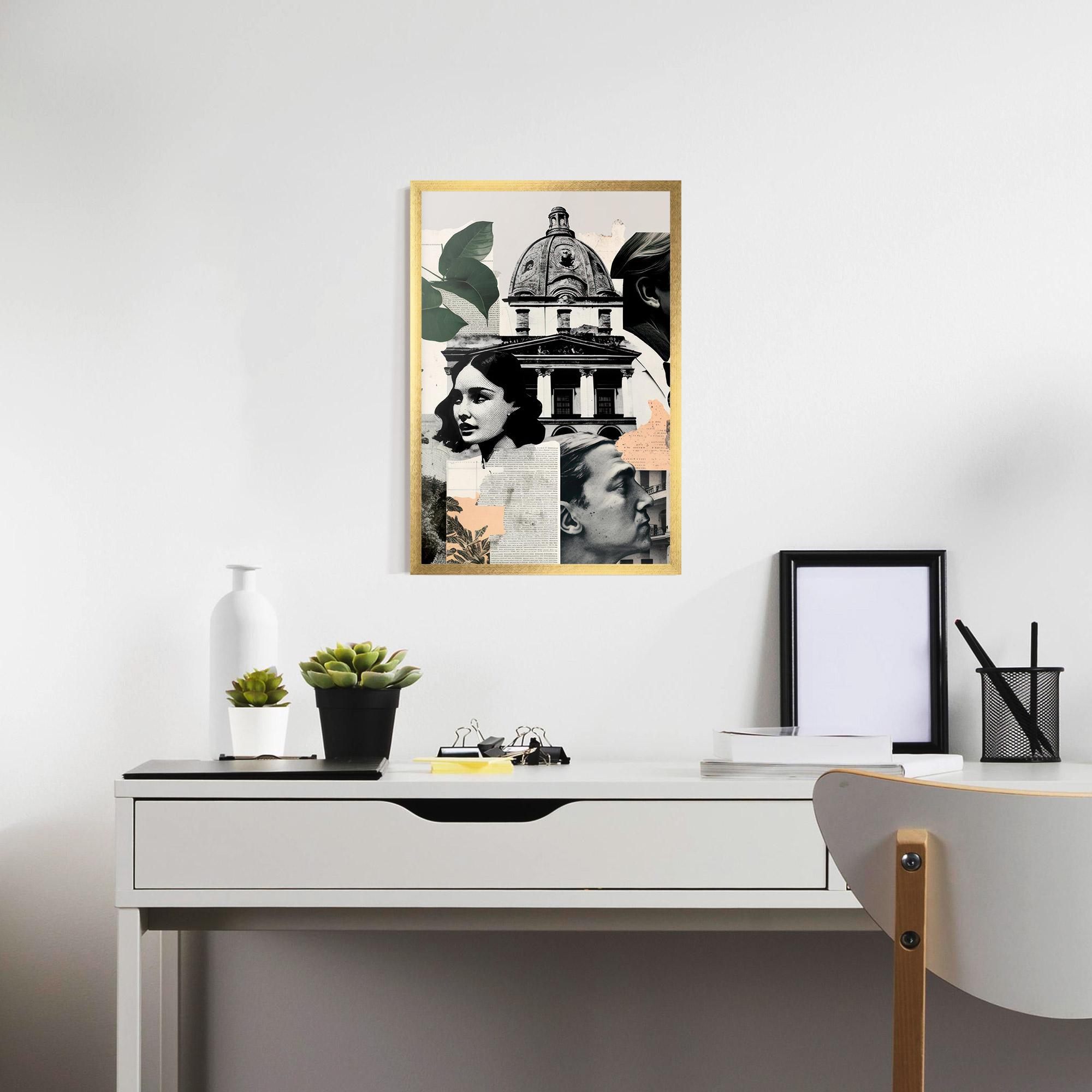 Poster Înrămat Vintage Collage mockup 7