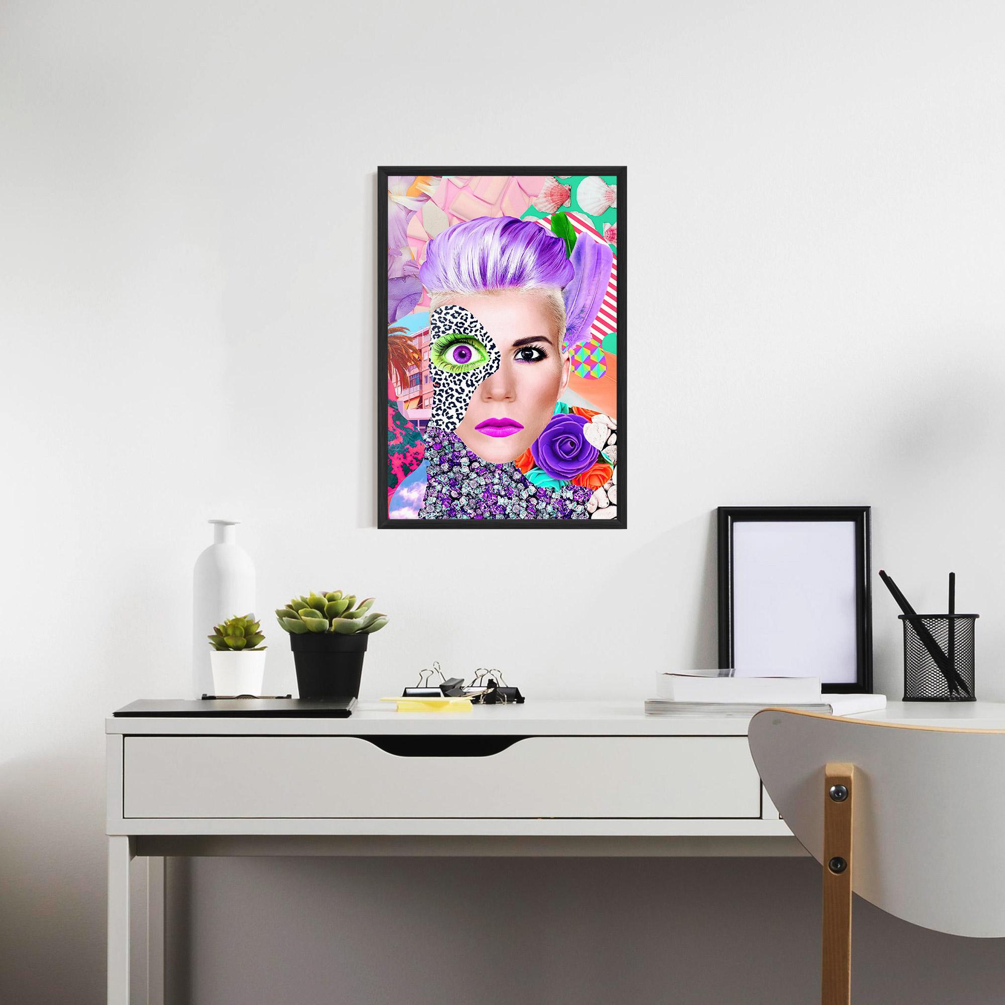 Poster Înrămat Art Collage Lady mockup 7