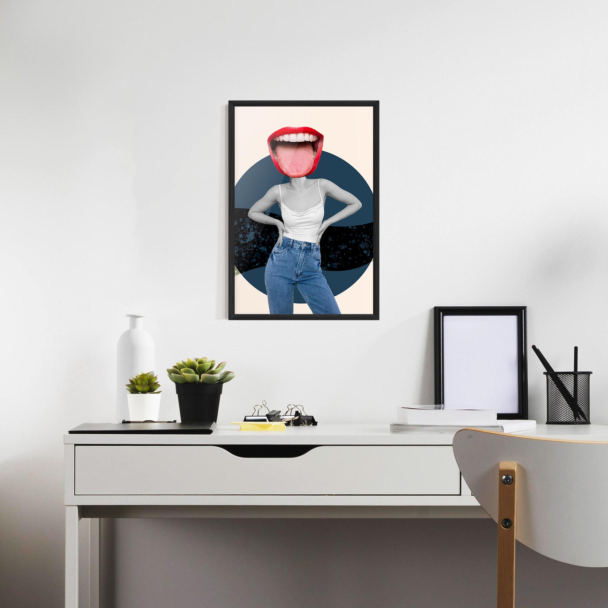 Poster Înrămat Blue Jeans Lips mockup 7