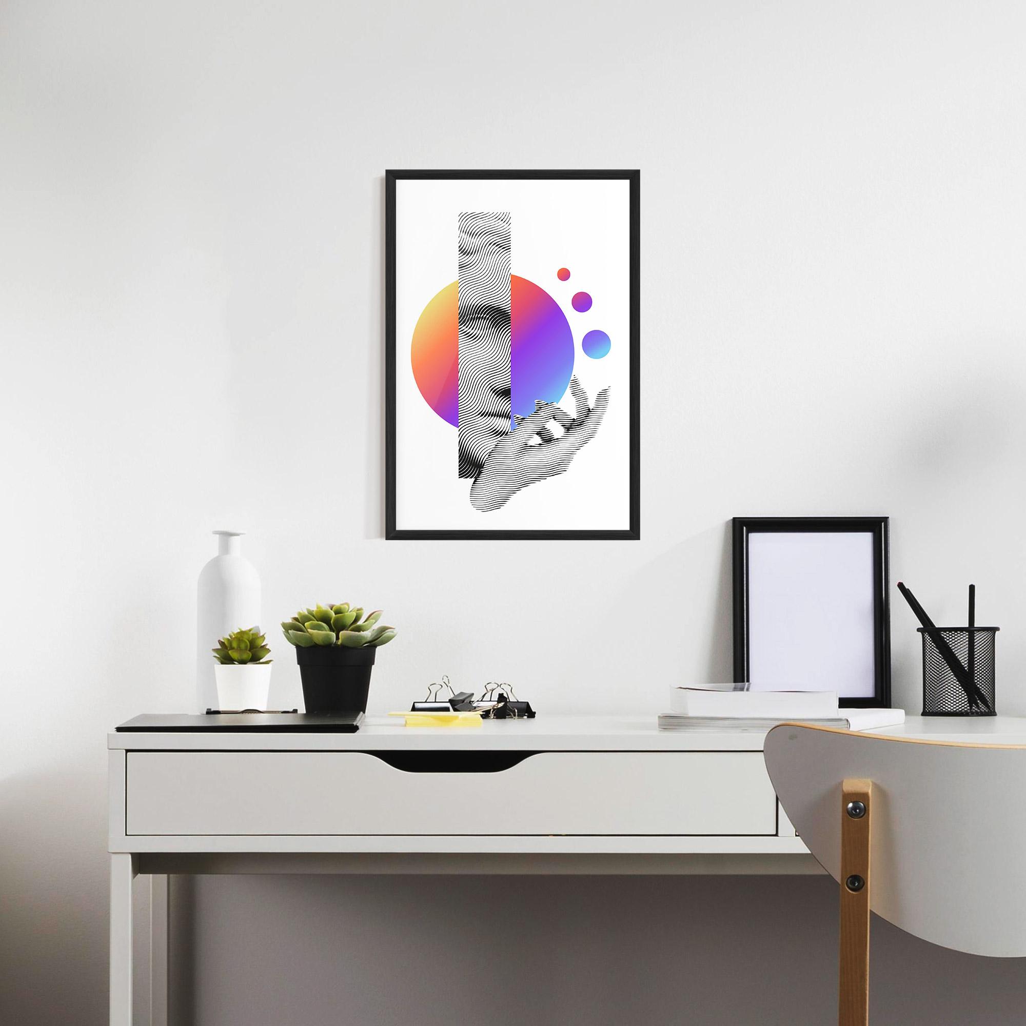 Poster Înrămat Orange Light Statue mockup 7