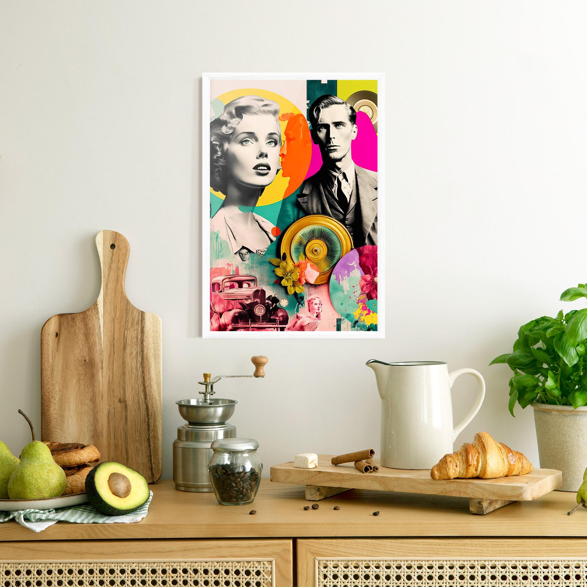 Poster Înrămat 60s Retro Collage mockup 8