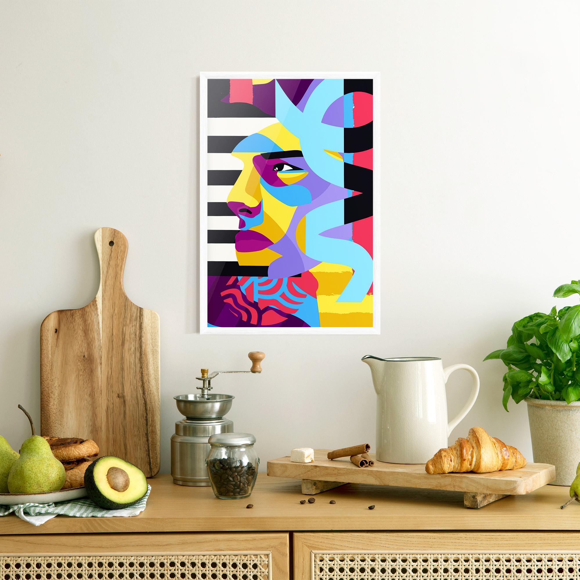 Poster Înrămat Abstract Male Face mockup 8