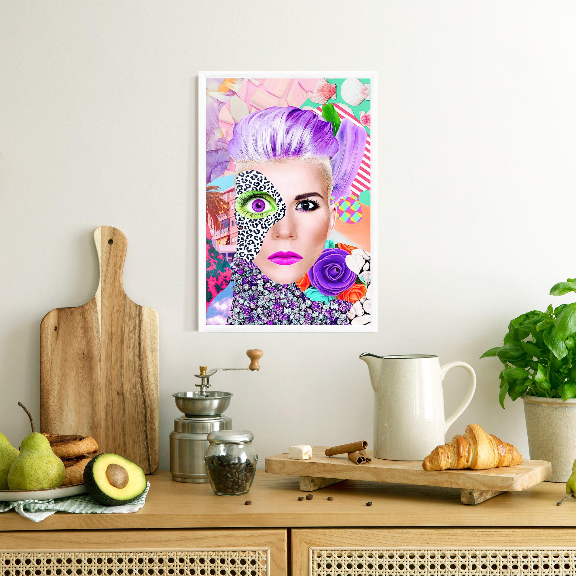 Poster Înrămat Art Collage Lady mockup 8