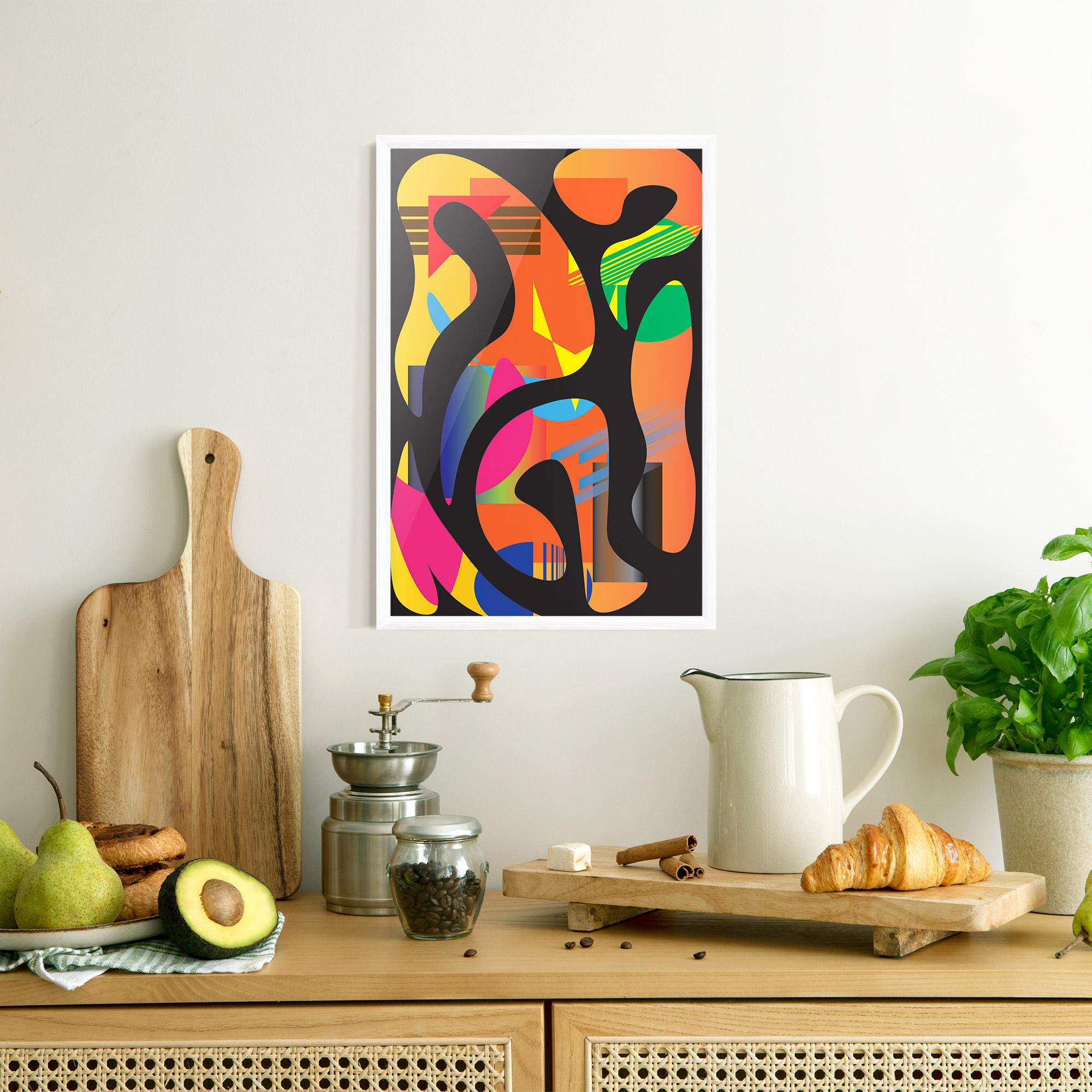 Poster Înrămat Shape Abstract Orange mockup 8