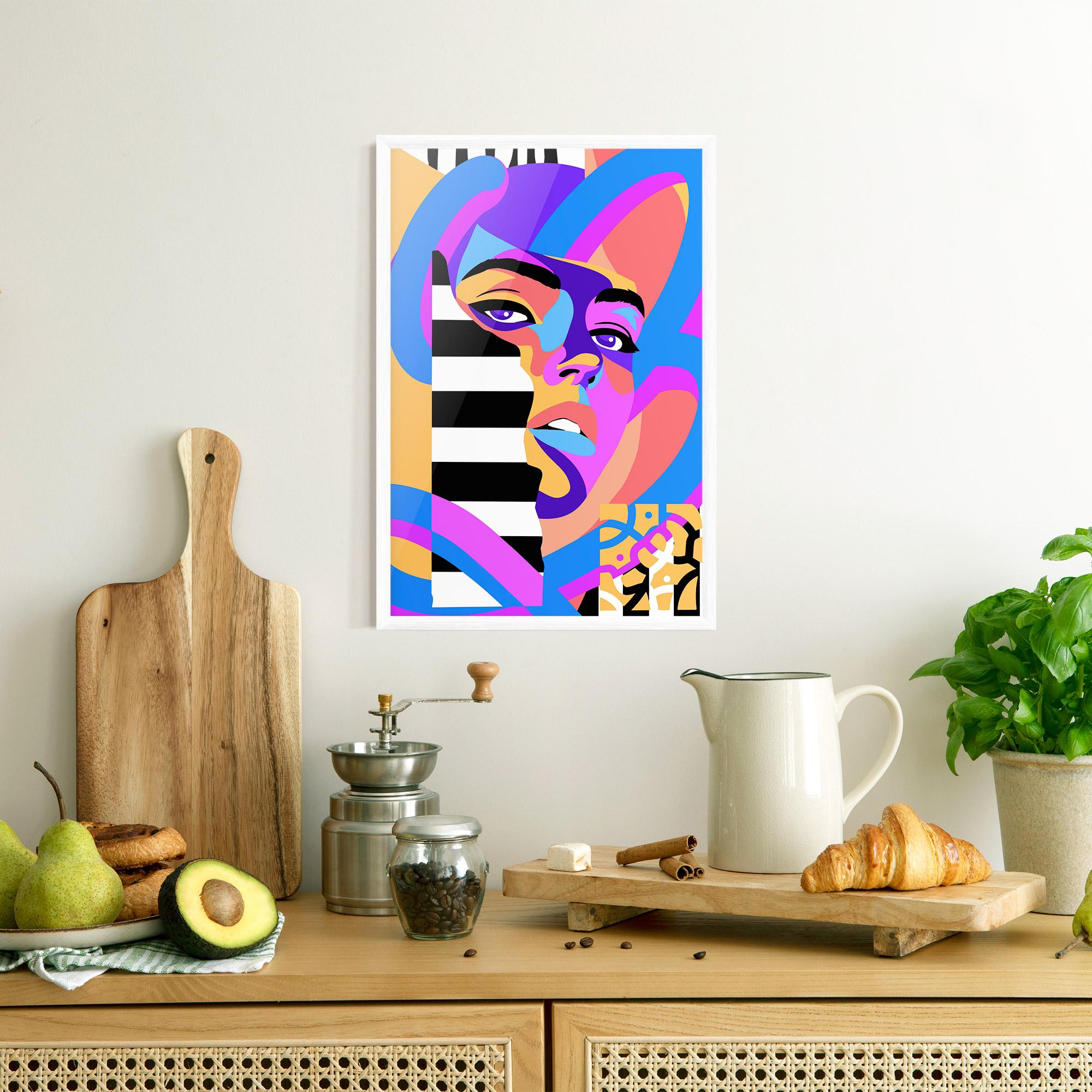 Poster Înrămat Woman Art Face mockup 8