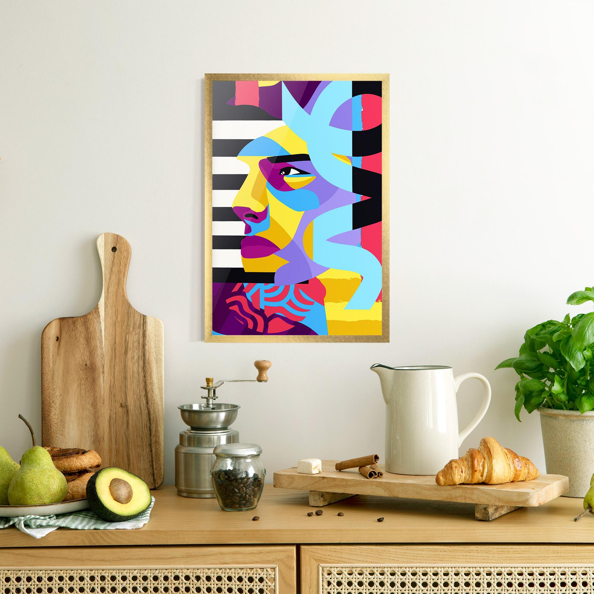 Poster Înrămat Abstract Male Face mockup 8