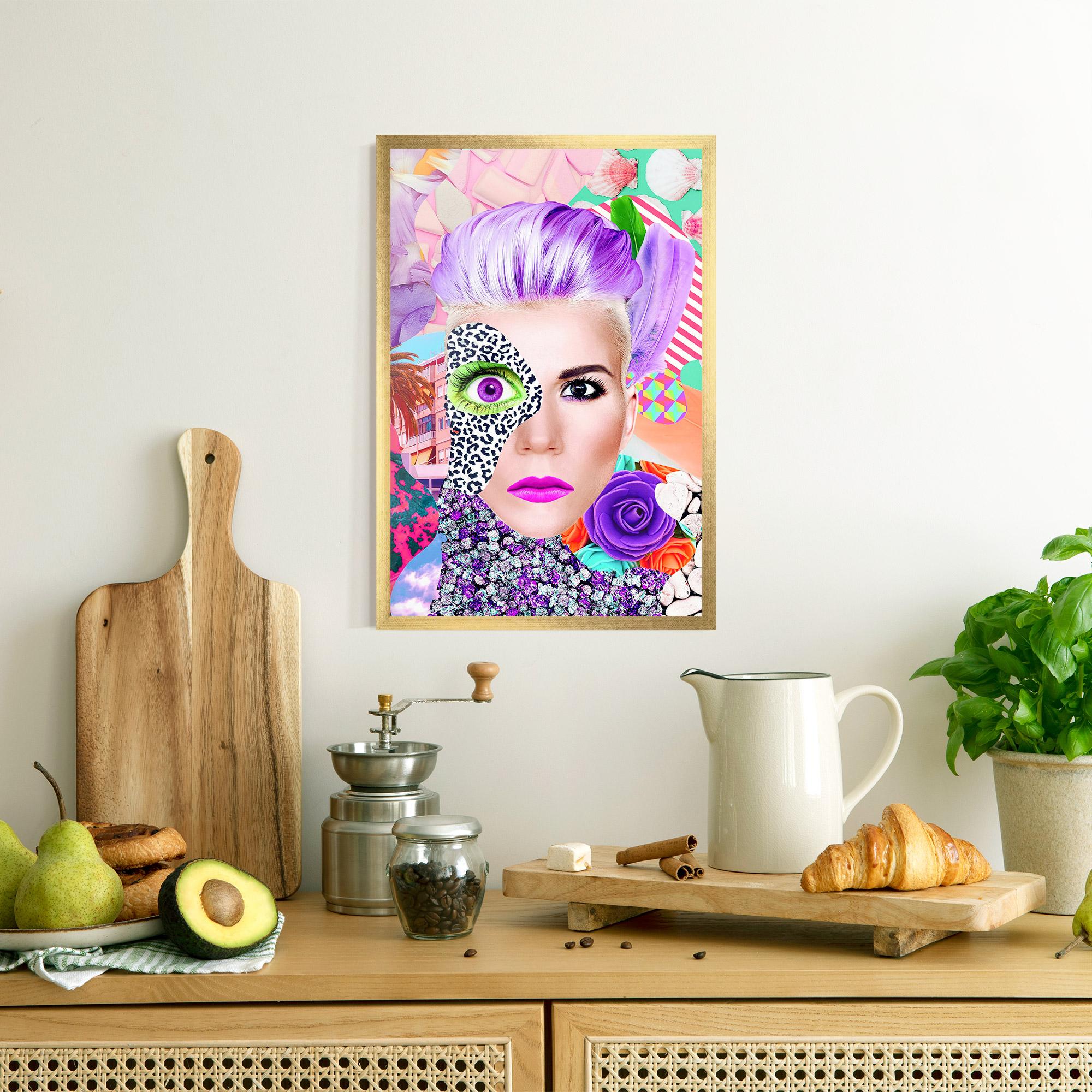 Poster Înrămat Art Collage Lady mockup 8