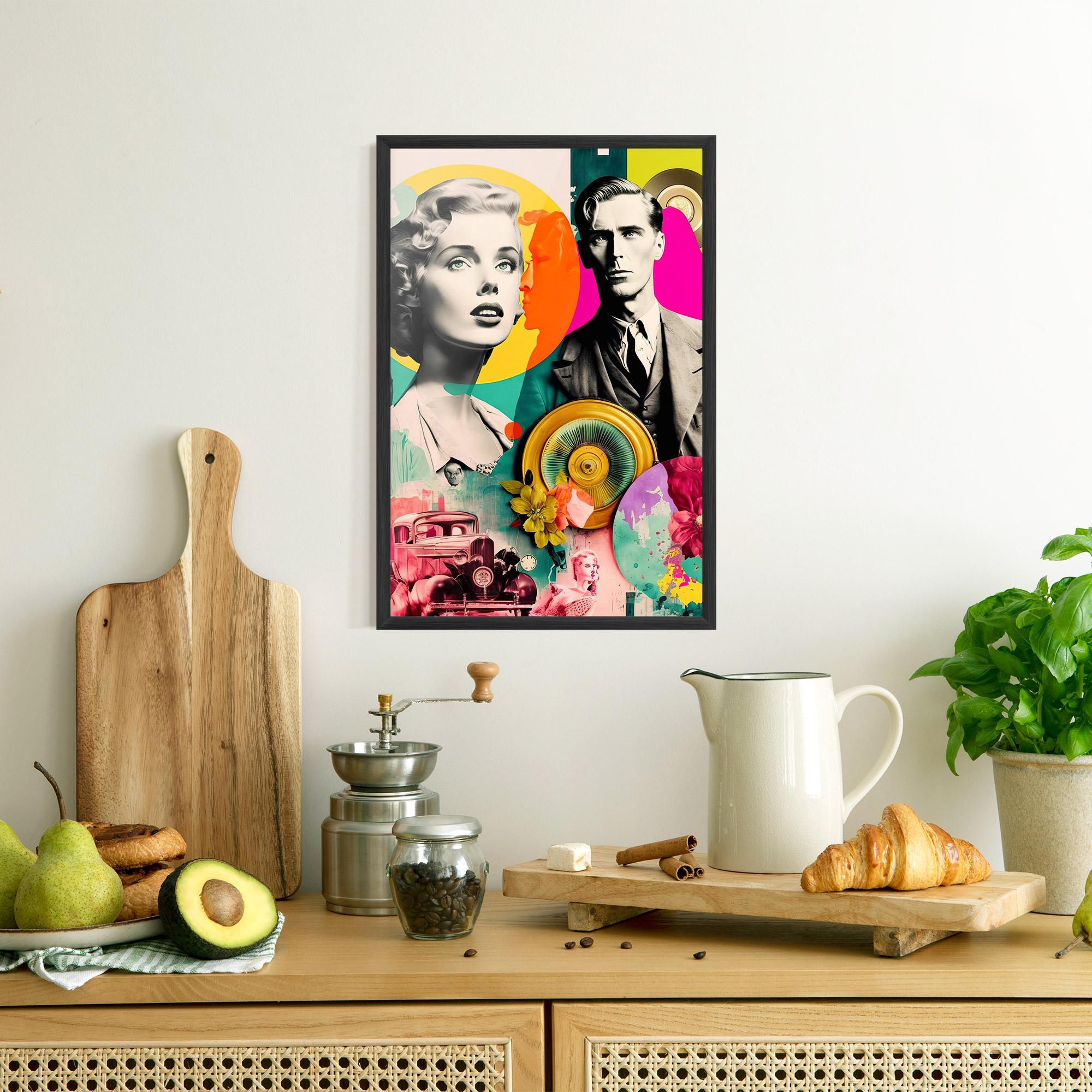 Poster Înrămat 60s Retro Collage mockup 8