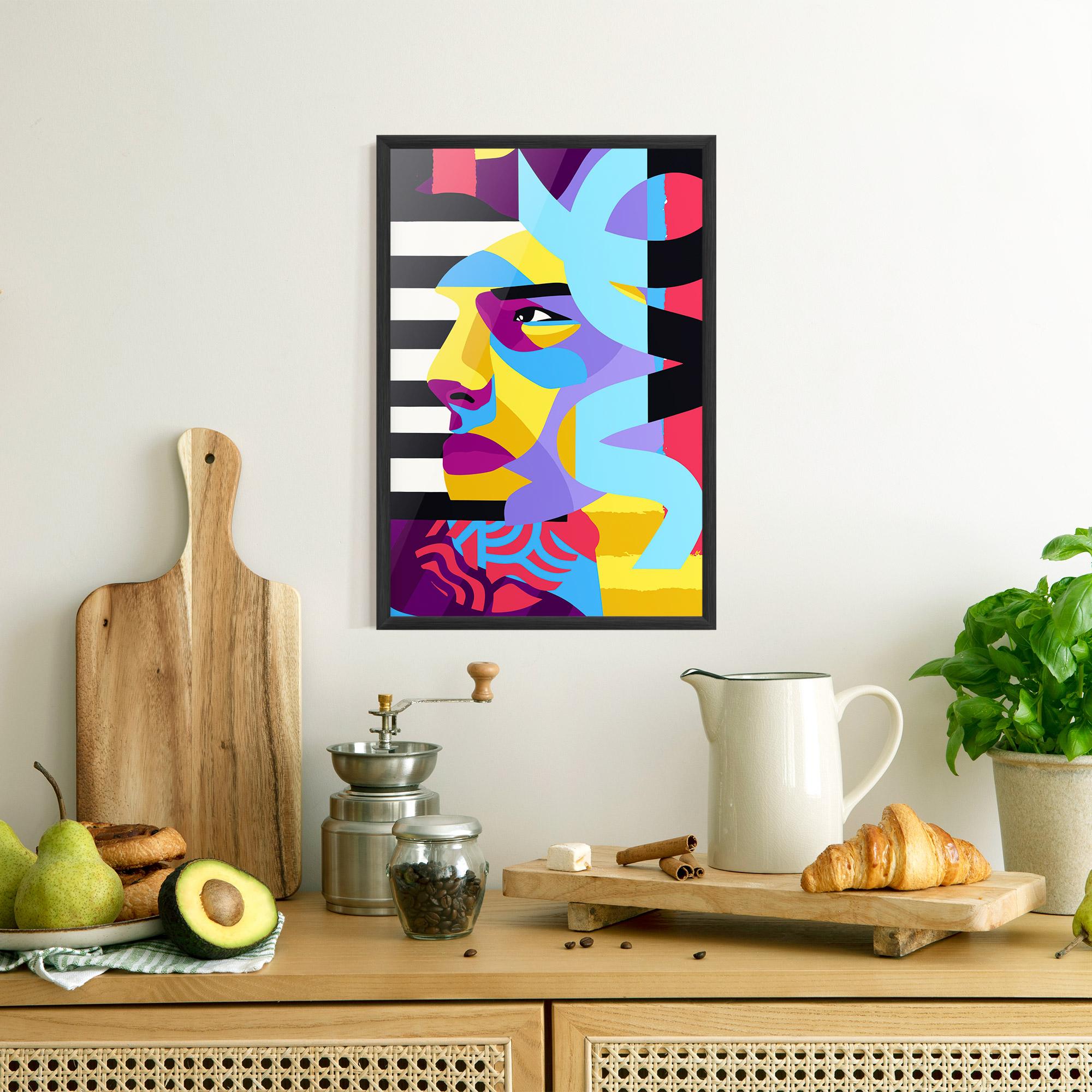 Poster Înrămat Abstract Male Face mockup 8