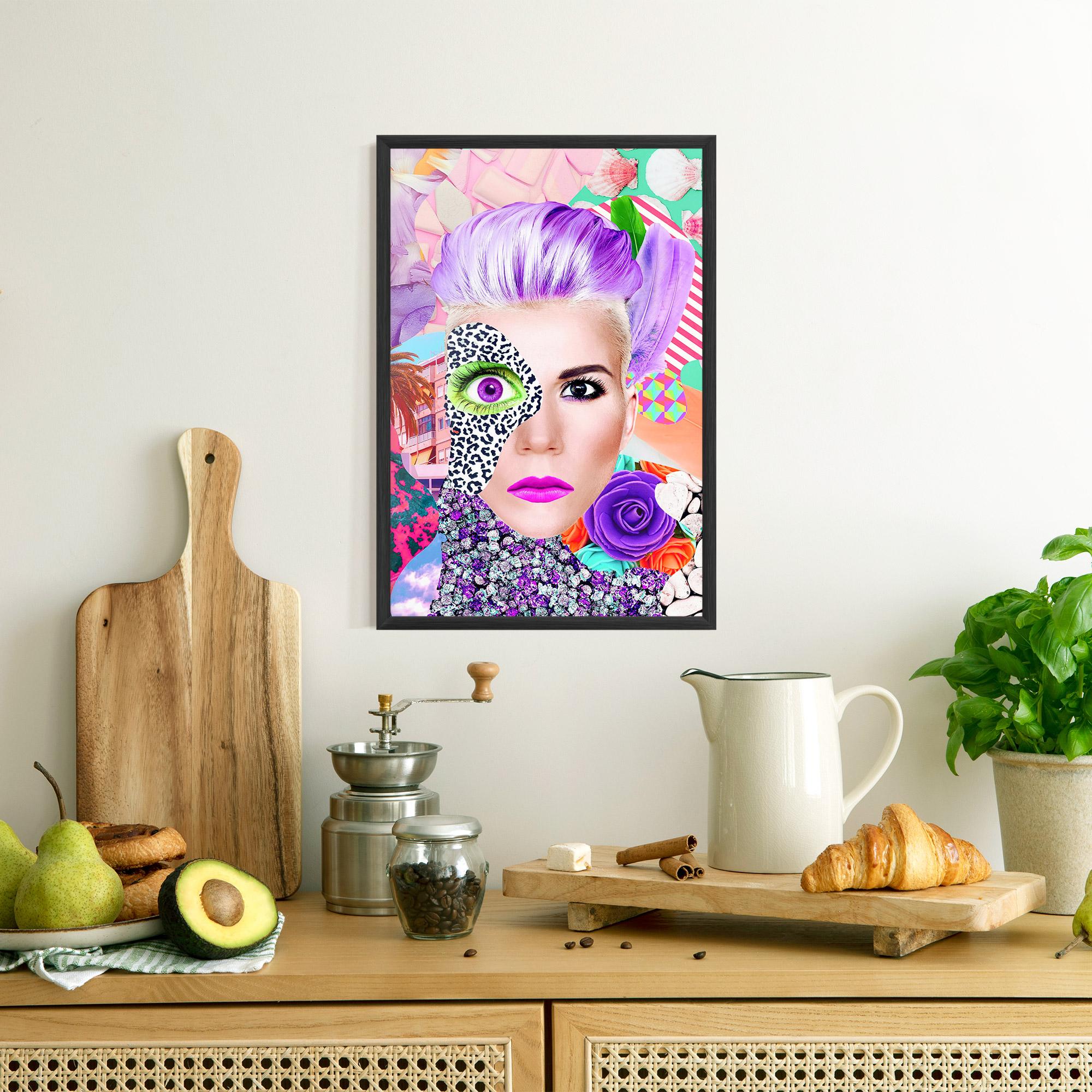 Poster Înrămat Art Collage Lady mockup 8