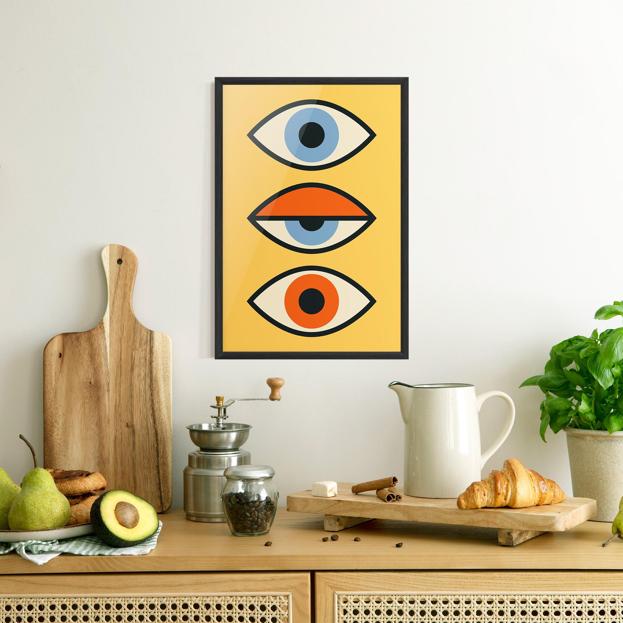 Poster Înrămat Blue Orange Eye mockup 8
