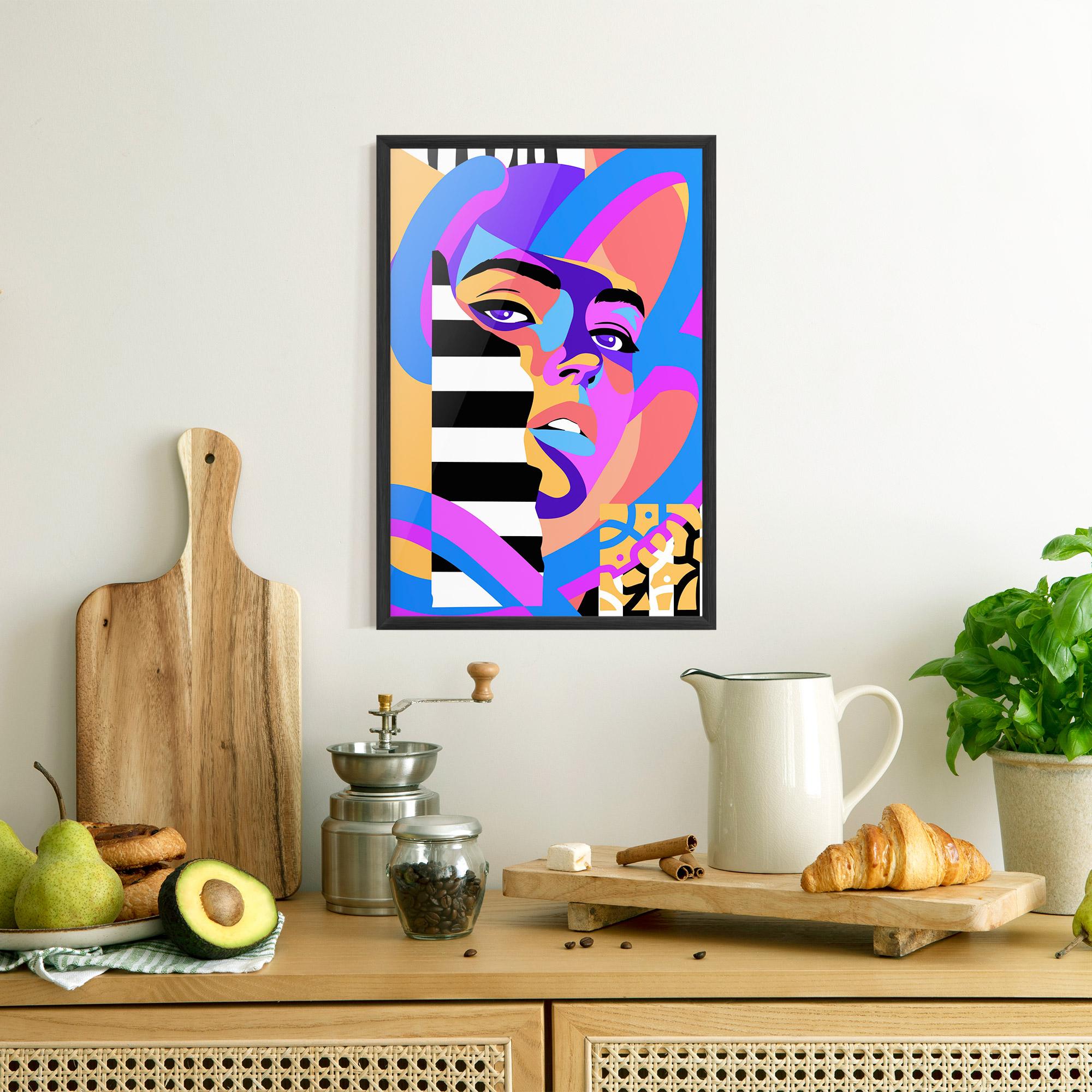 Poster Înrămat Woman Art Face mockup 8