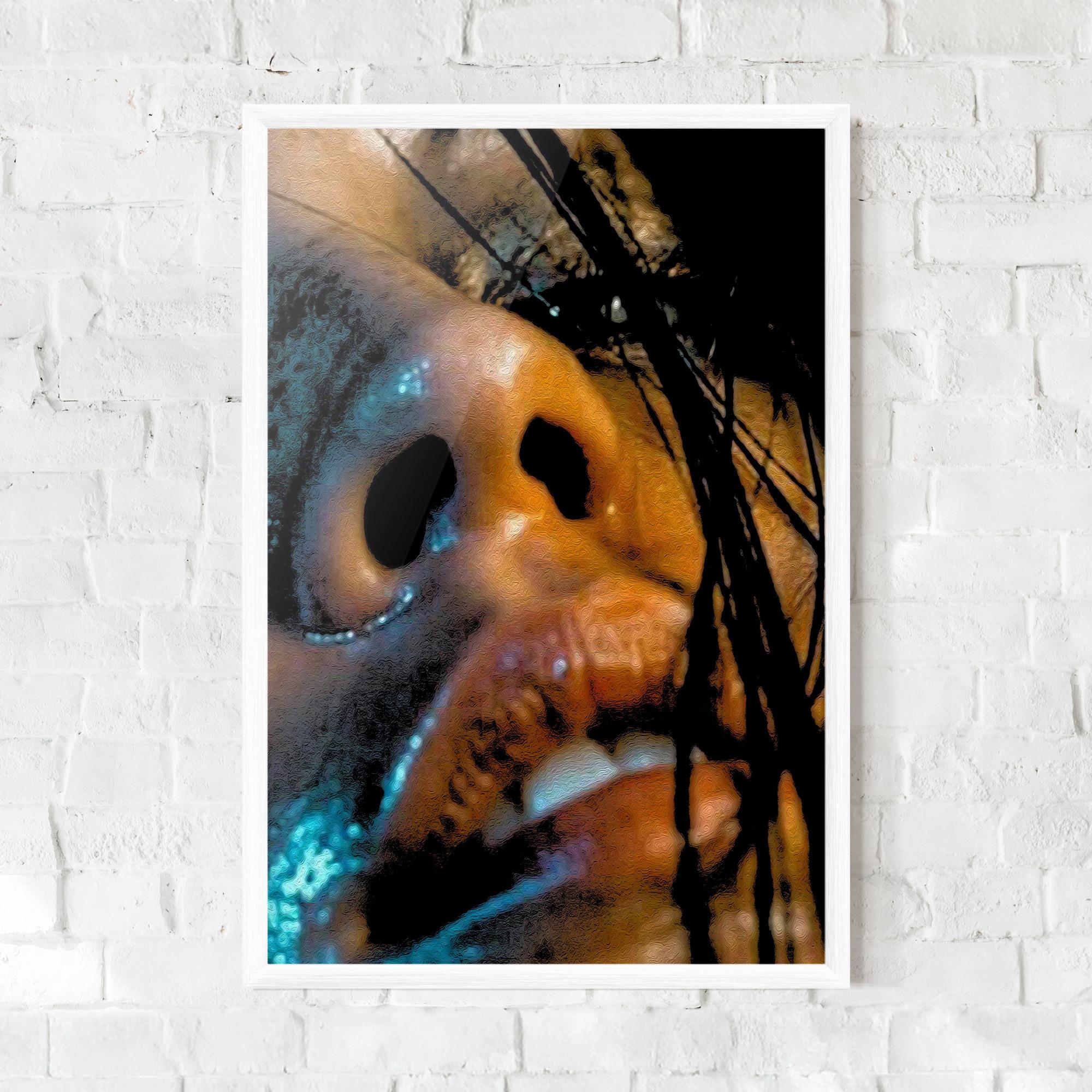 Poster Înrămat Blue Light Face mockup 0