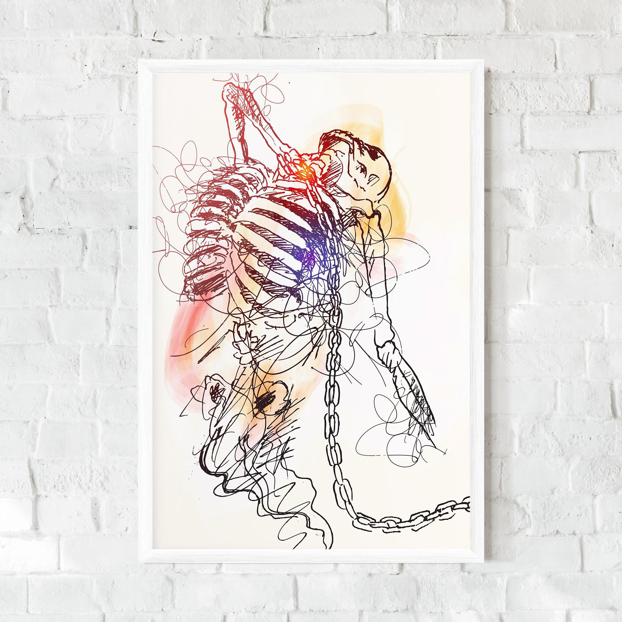 Poster Înrămat Chain Skeleton mockup 0