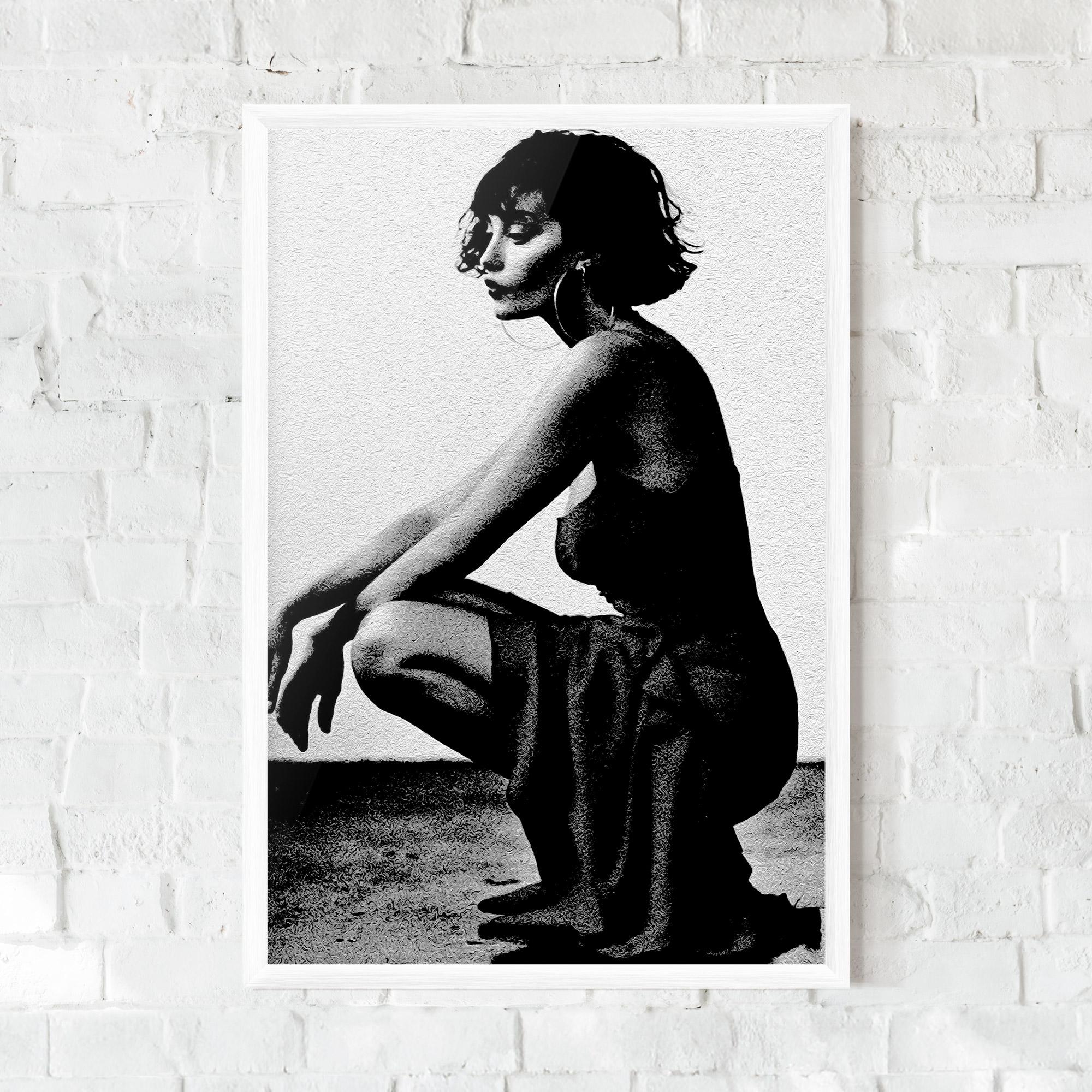 Poster Înrămat Grey Long Dress mockup 0