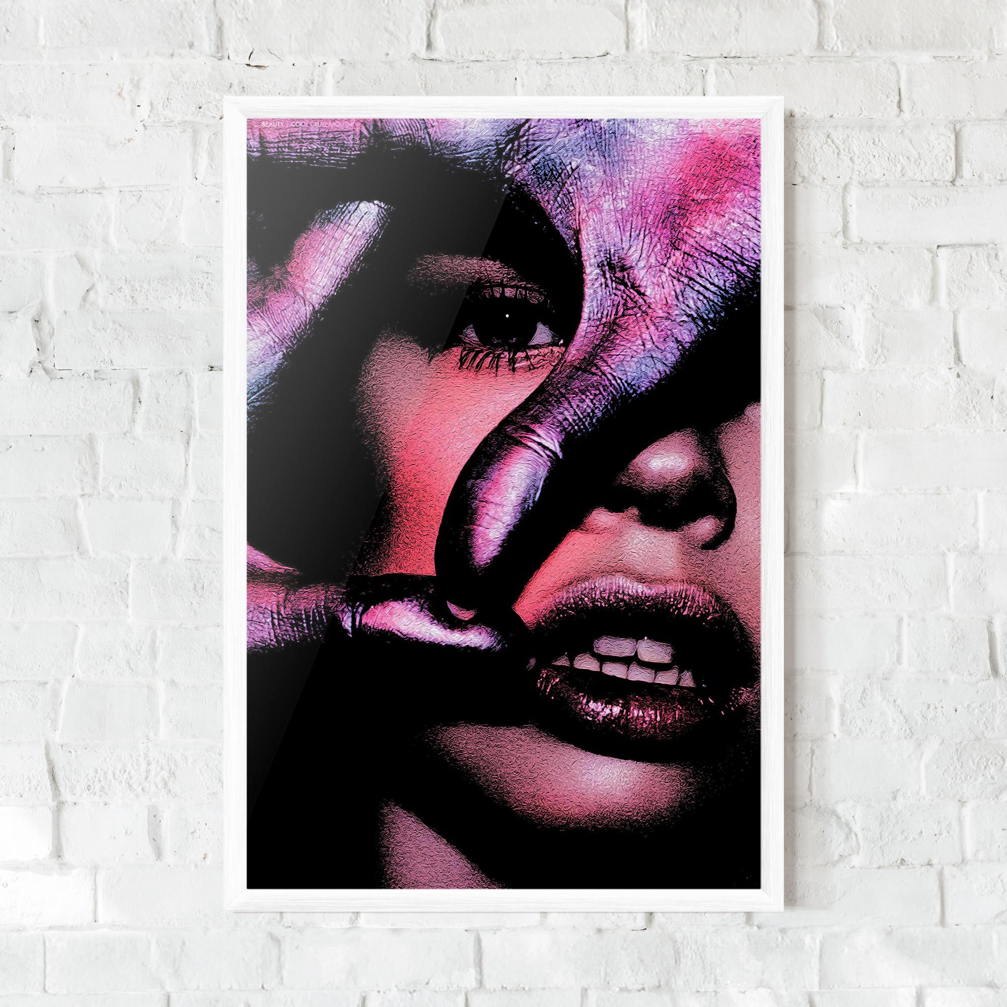 Poster Înrămat Purple Glitter Hand mockup 0