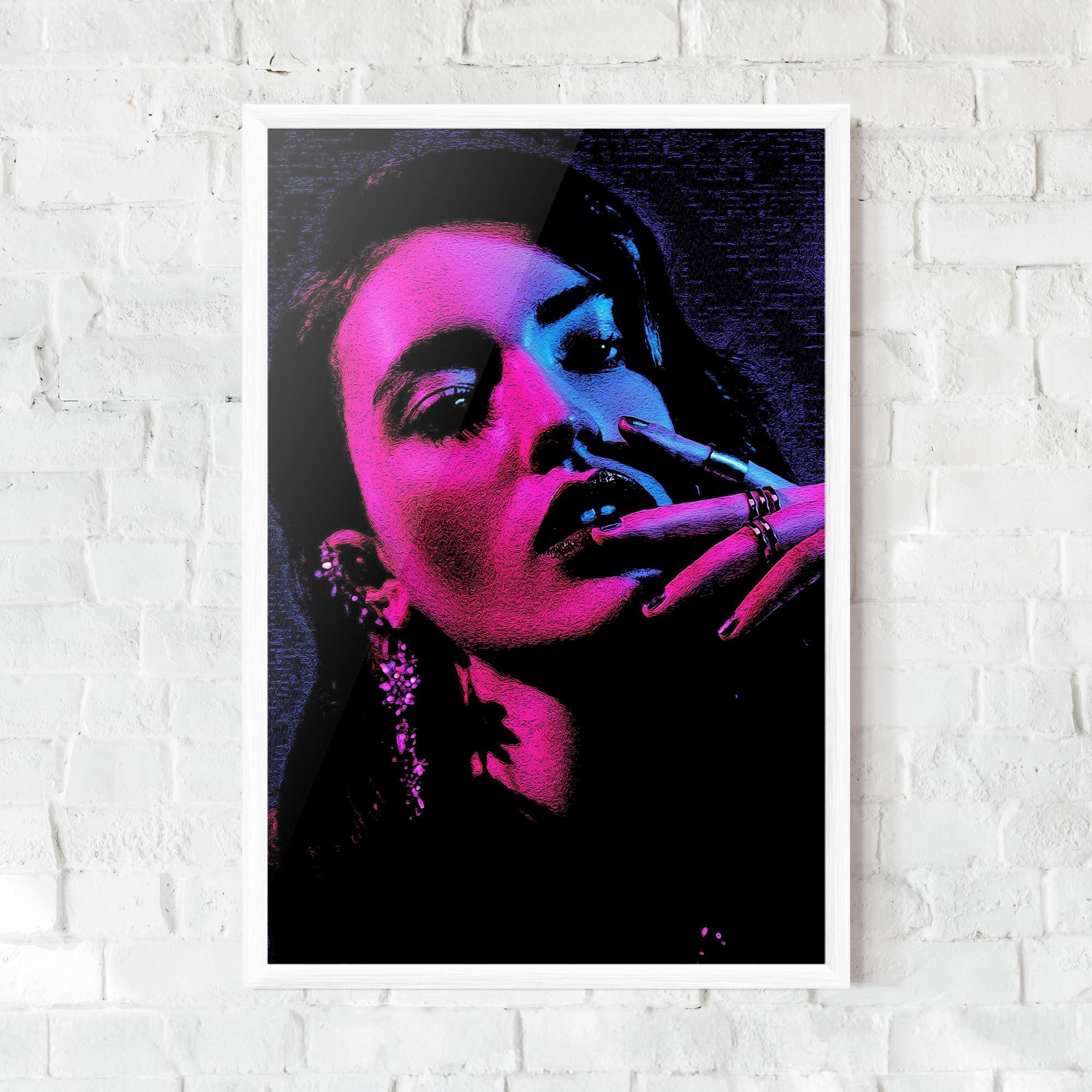 Poster Înrămat Purple Light Lady mockup 0