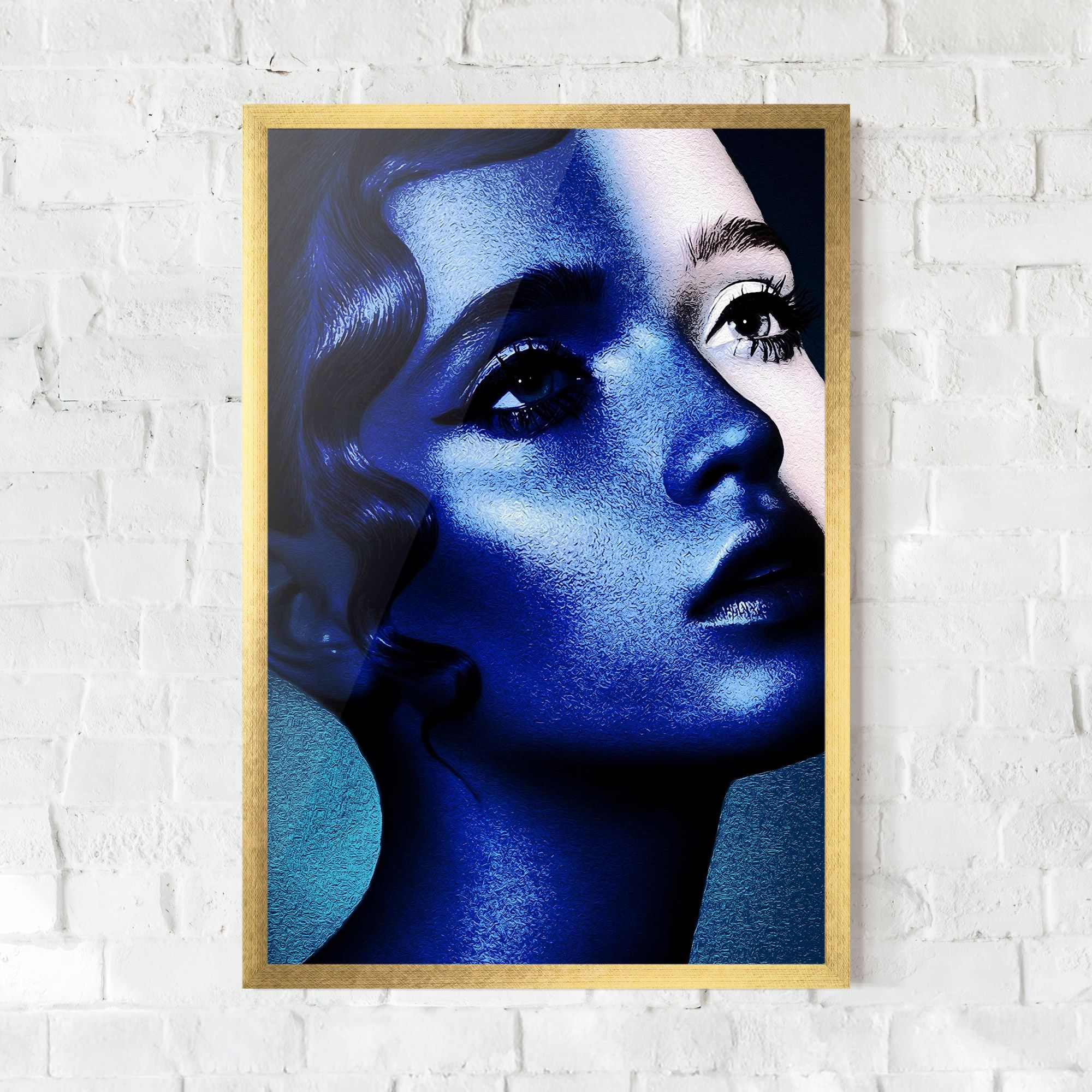 Blue White Face Art mockup 0