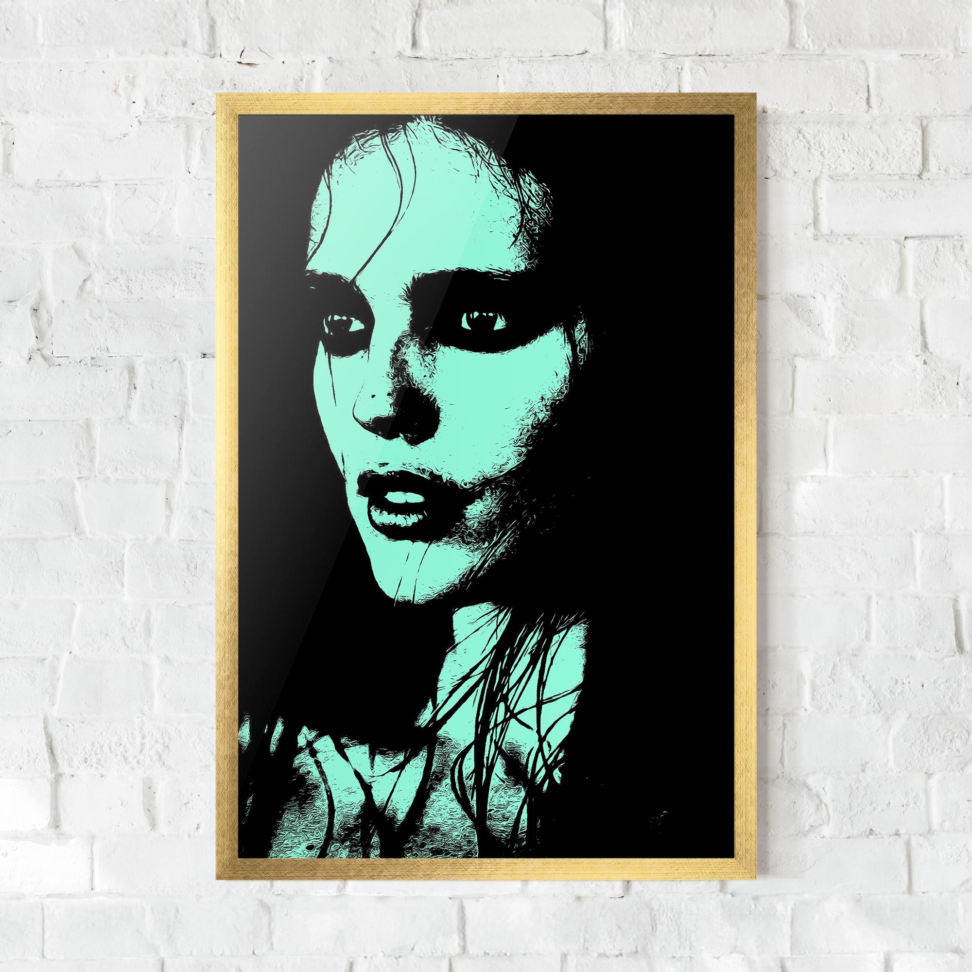 Poster Înrămat Green Light Girl mockup 0