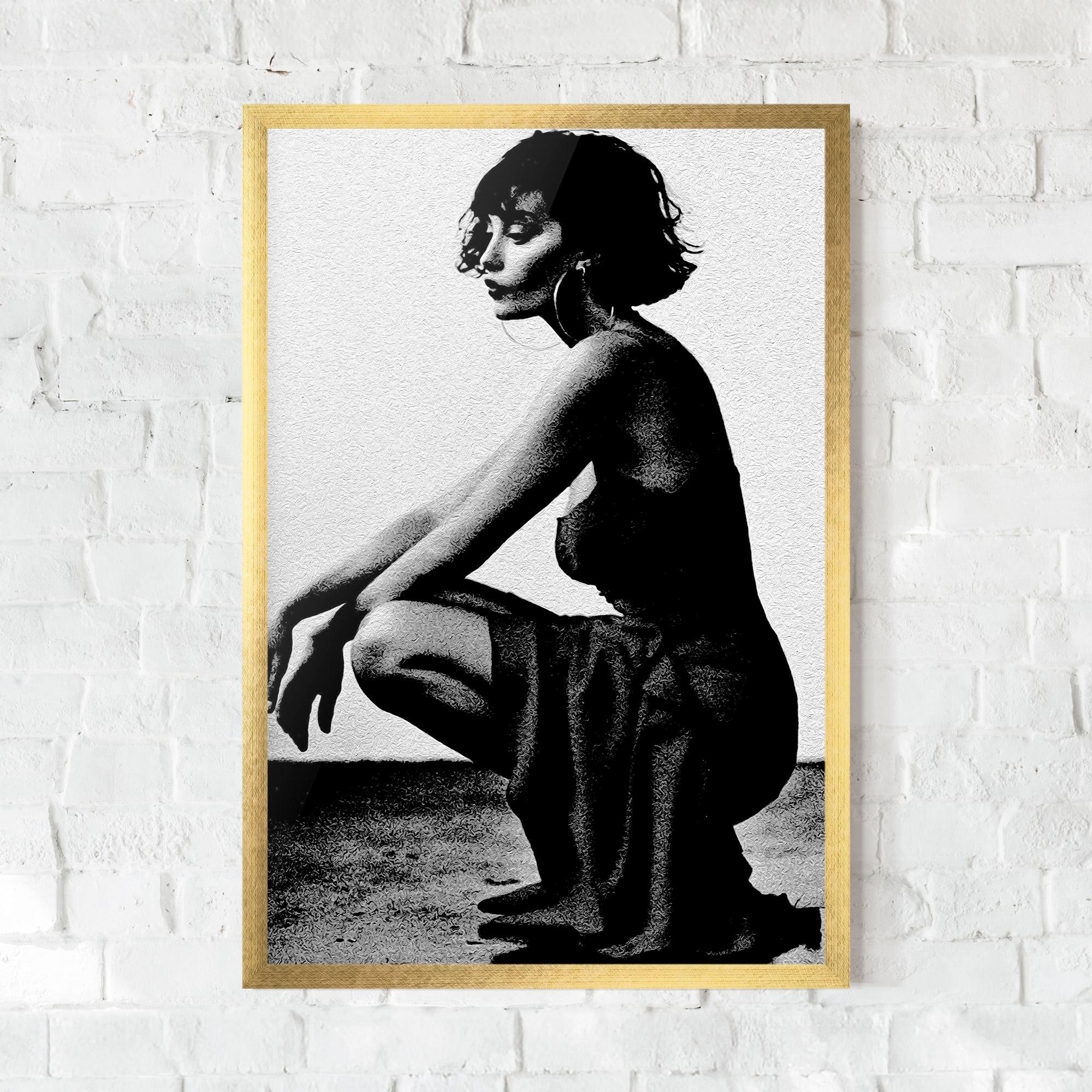 Poster Înrămat Grey Long Dress mockup 0