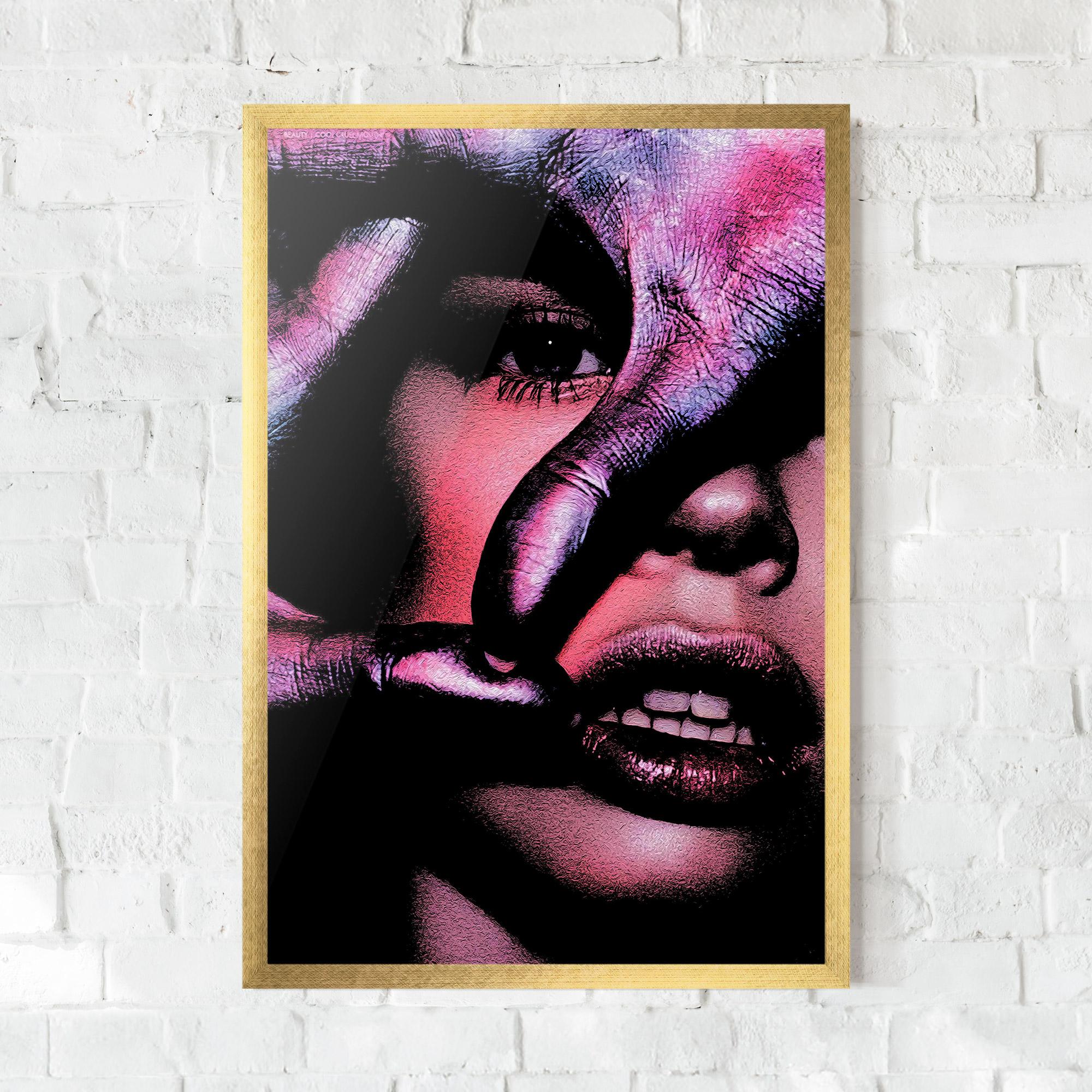 Poster Înrămat Purple Glitter Hand mockup 0