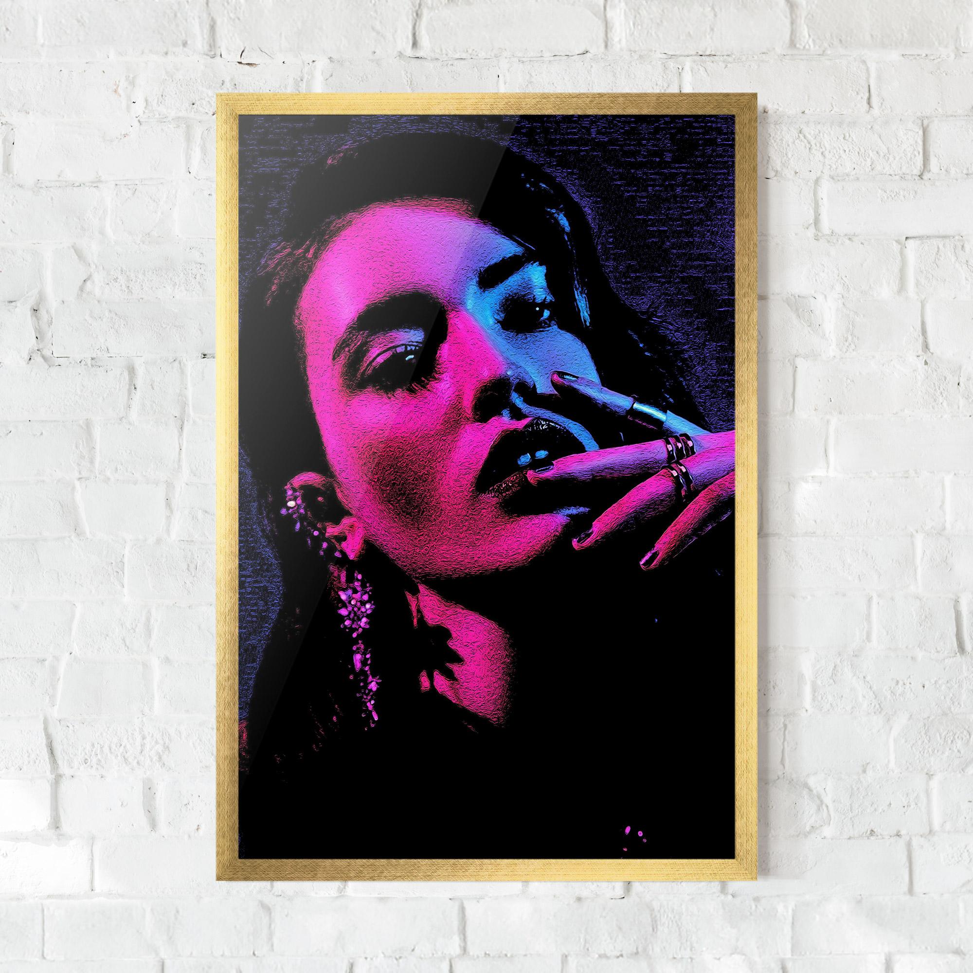 Poster Înrămat Purple Light Lady mockup 0