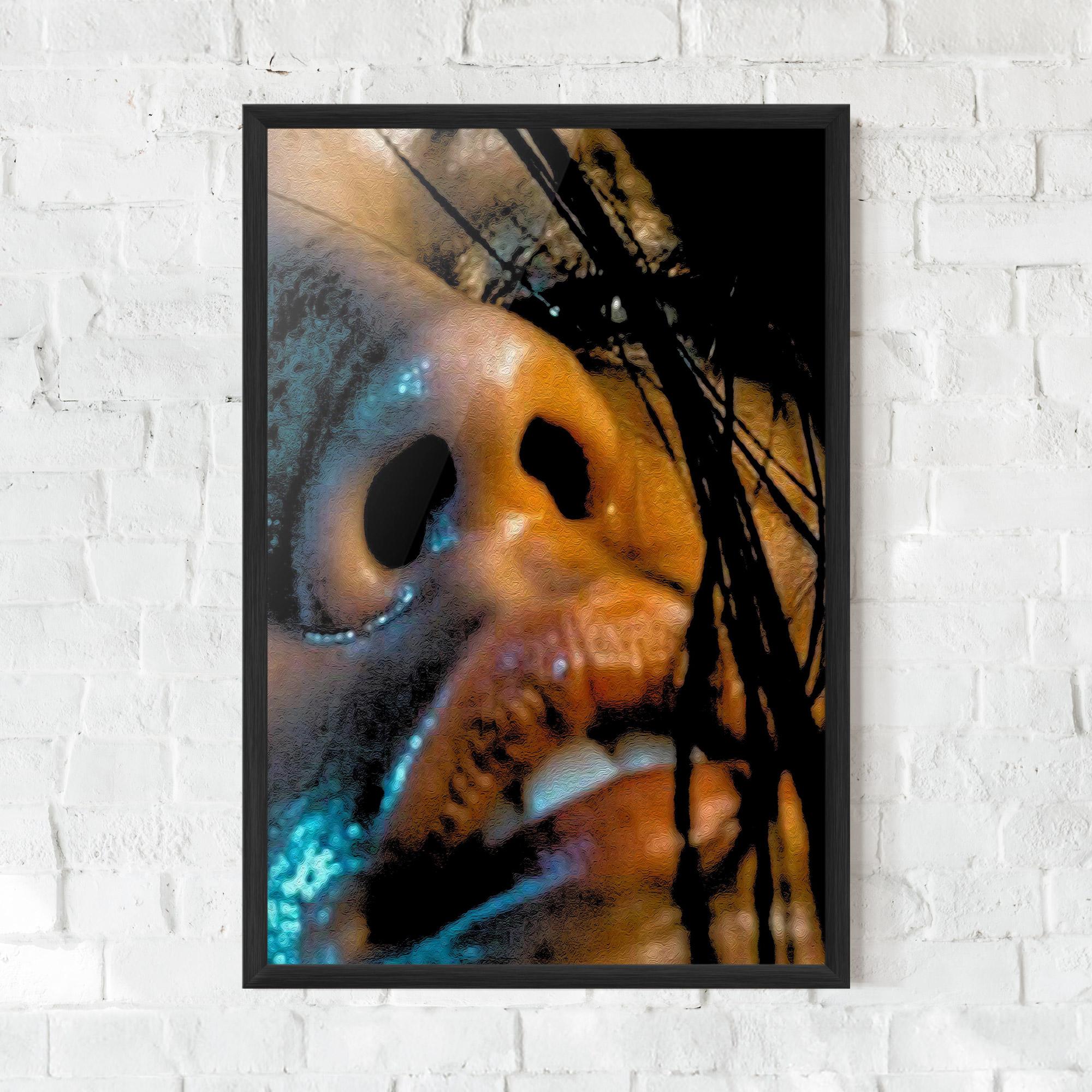 Poster Înrămat Blue Light Face mockup 0