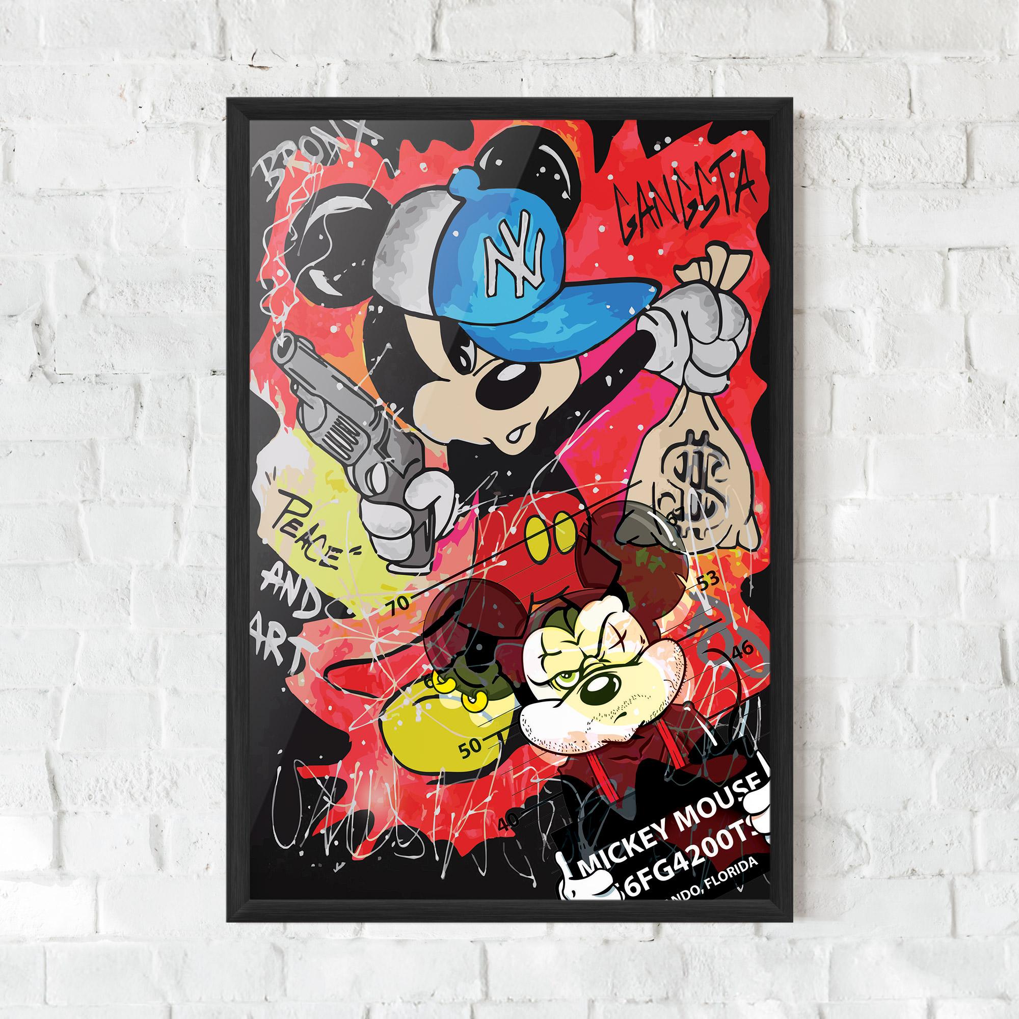 Poster Înrămat Gangsta Mickey mockup 0