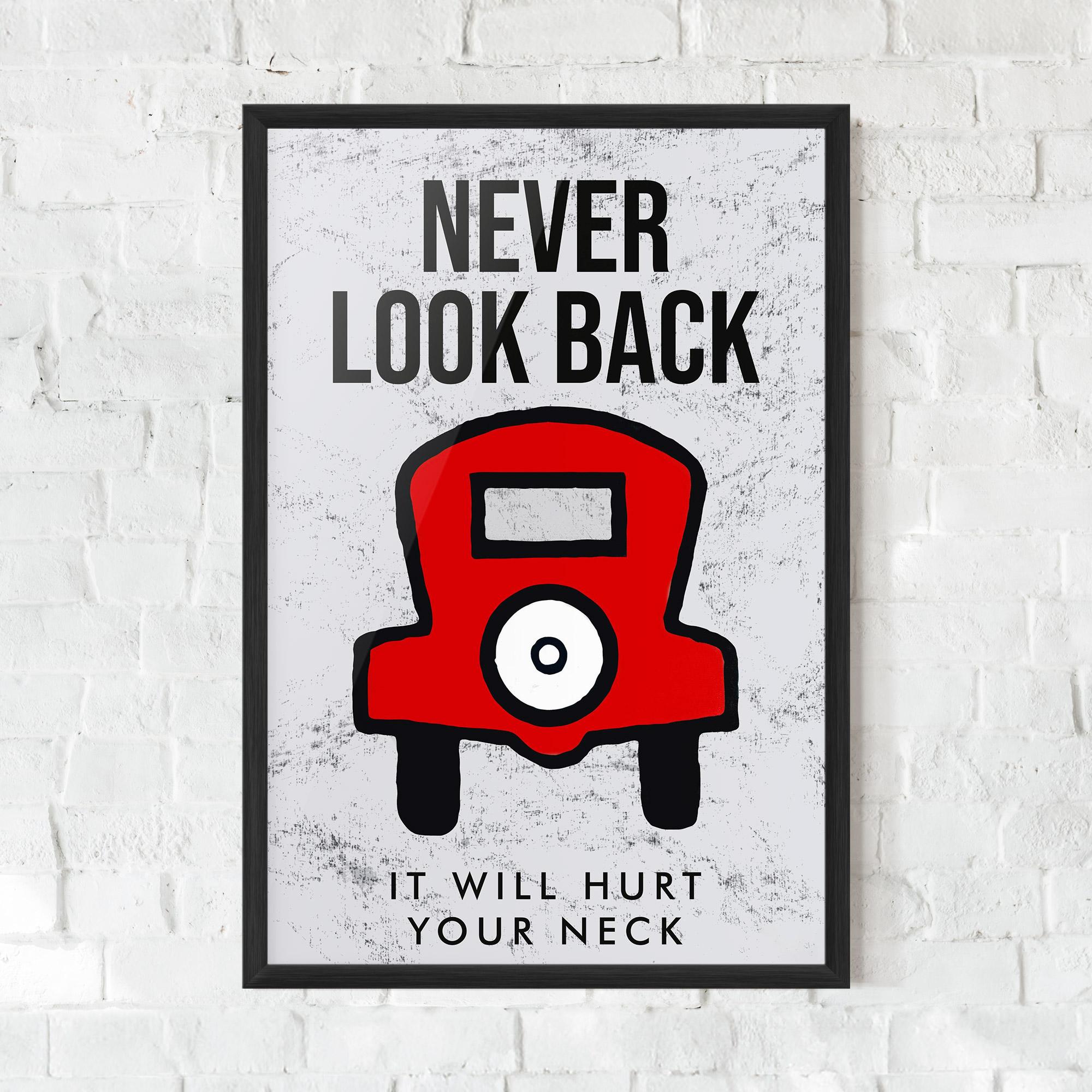 Poster Înrămat Never Look Back mockup 0