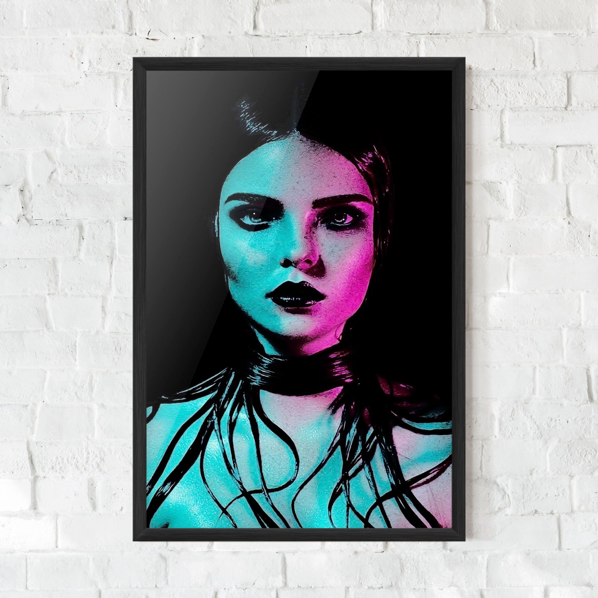 Pink Blue Light Girl mockup 0