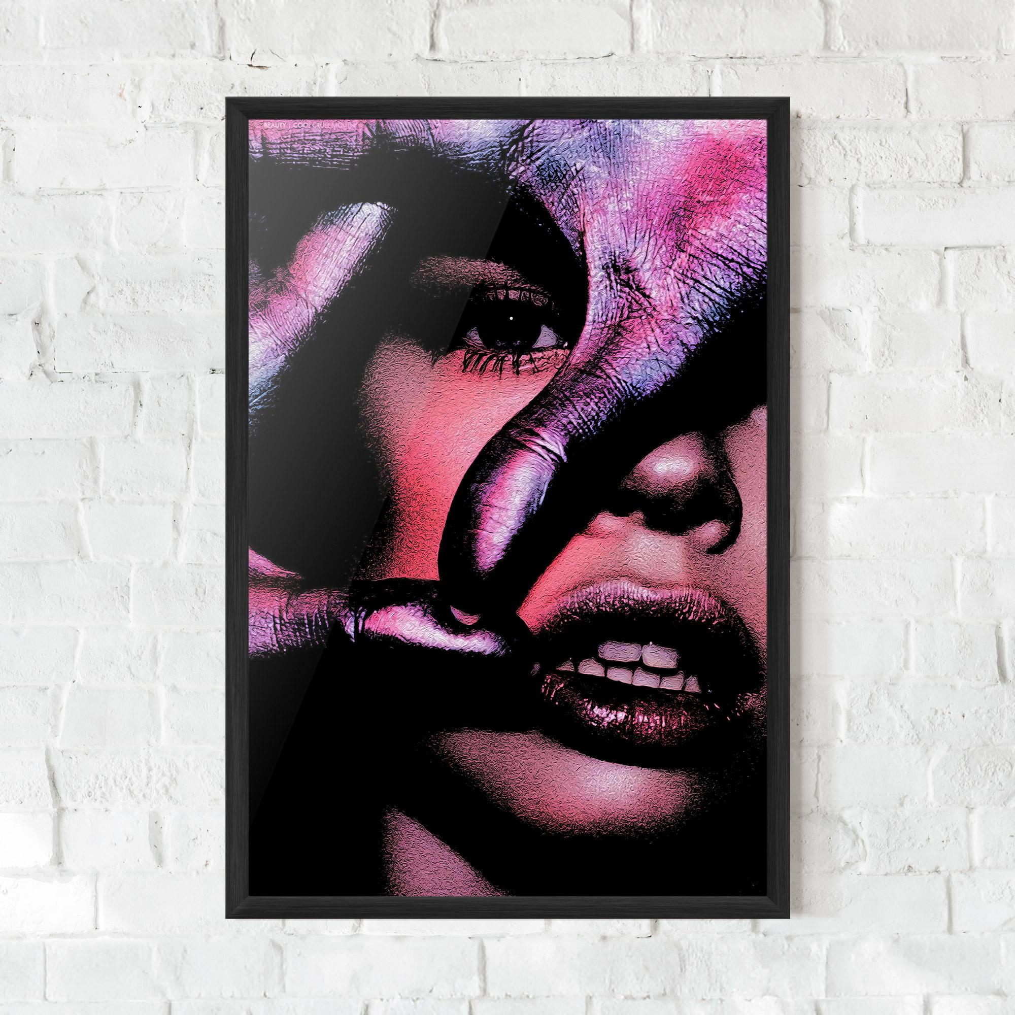 Poster Înrămat Purple Glitter Hand mockup 0