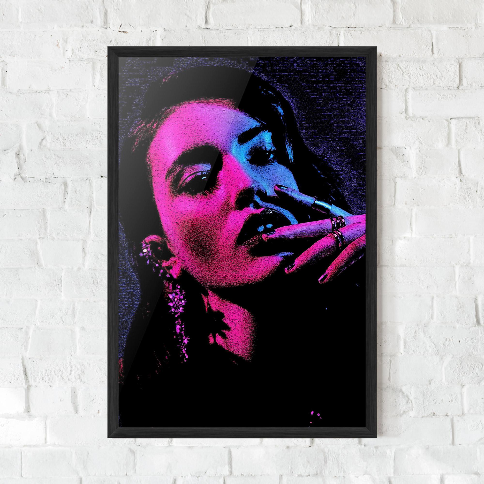 Poster Înrămat Purple Light Lady mockup 0
