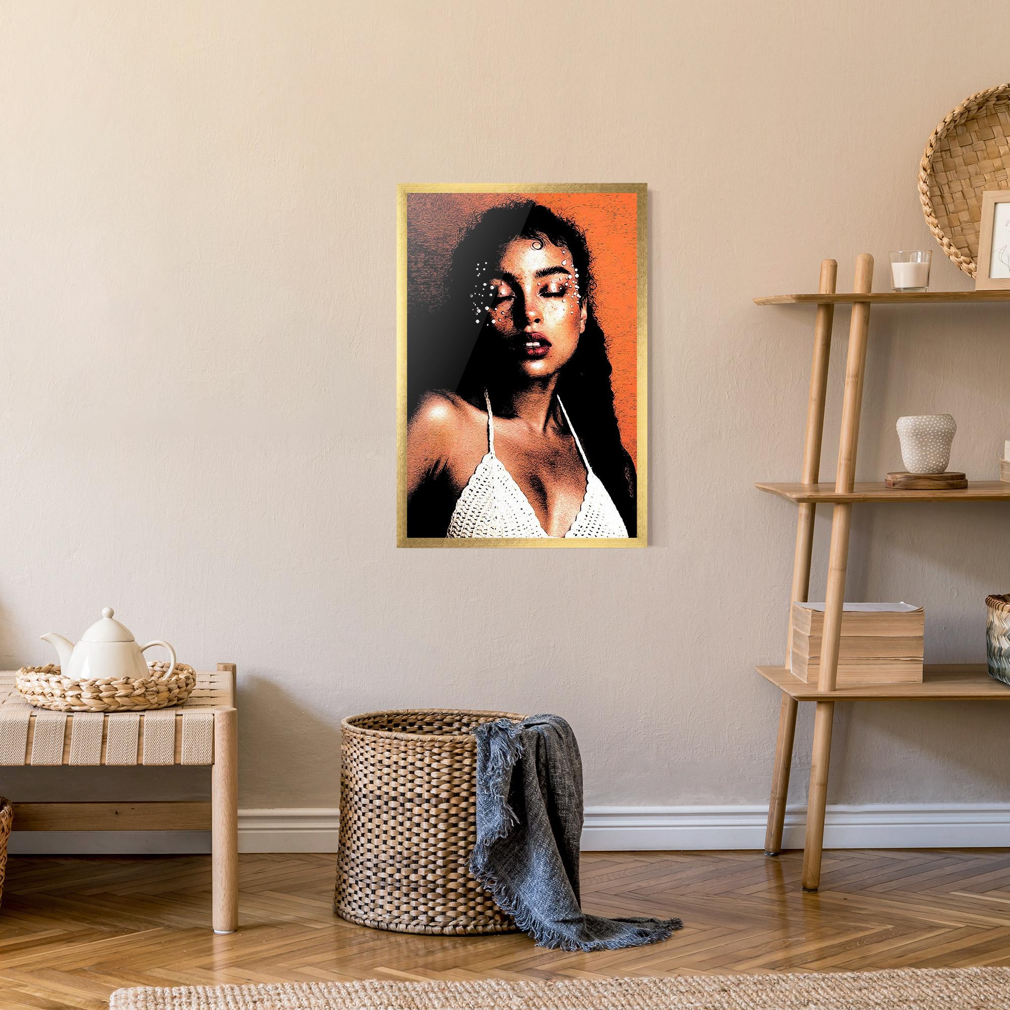 Poster Înrămat Black Pearls Lady mockup 9