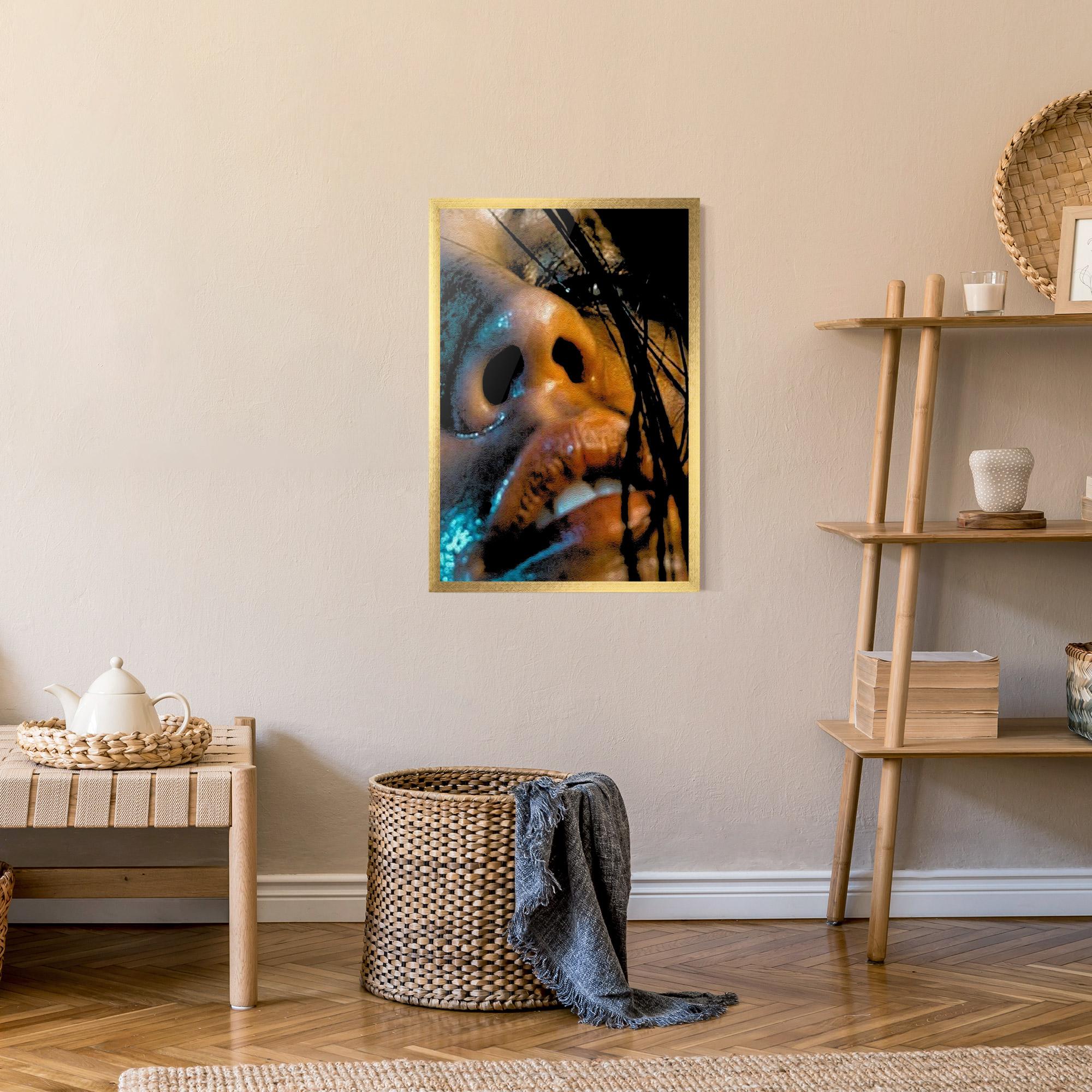 Poster Înrămat Blue Light Face mockup 9