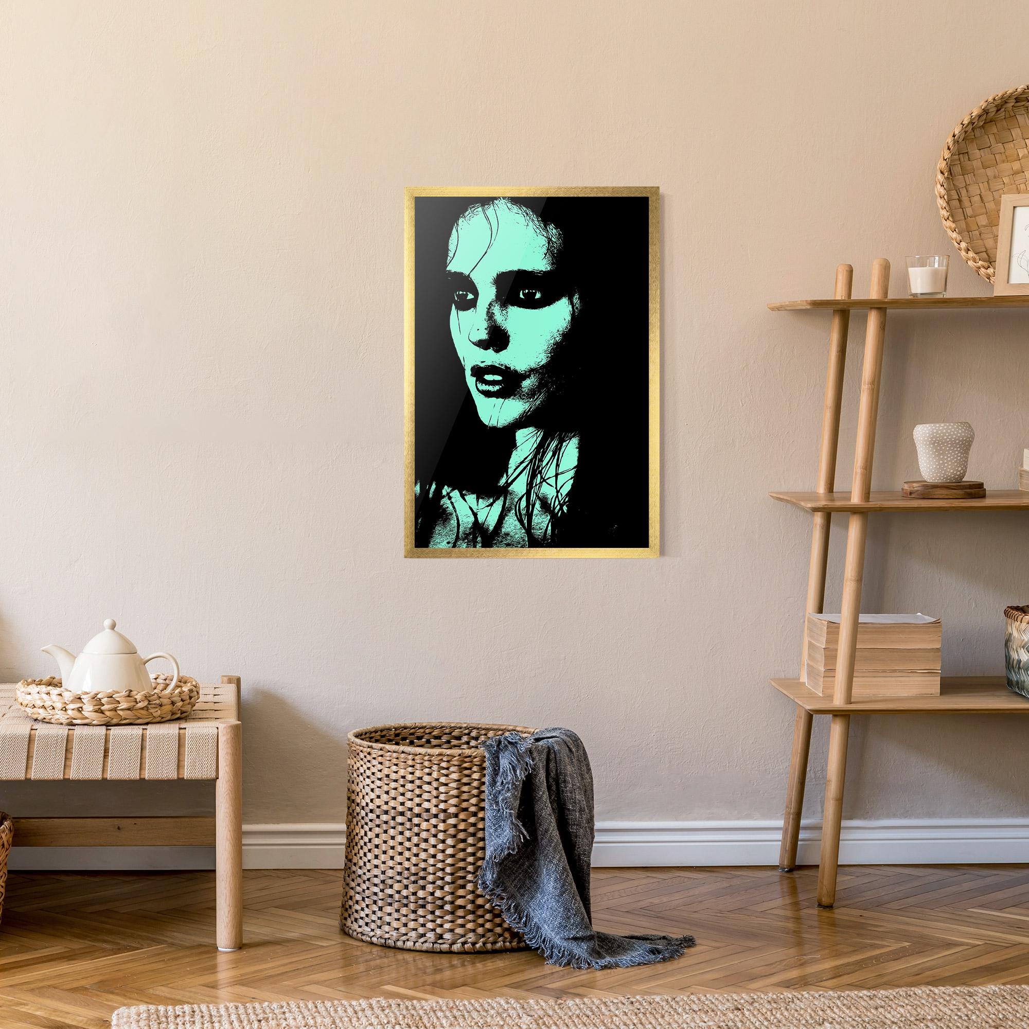 Poster Înrămat Green Light Girl mockup 9
