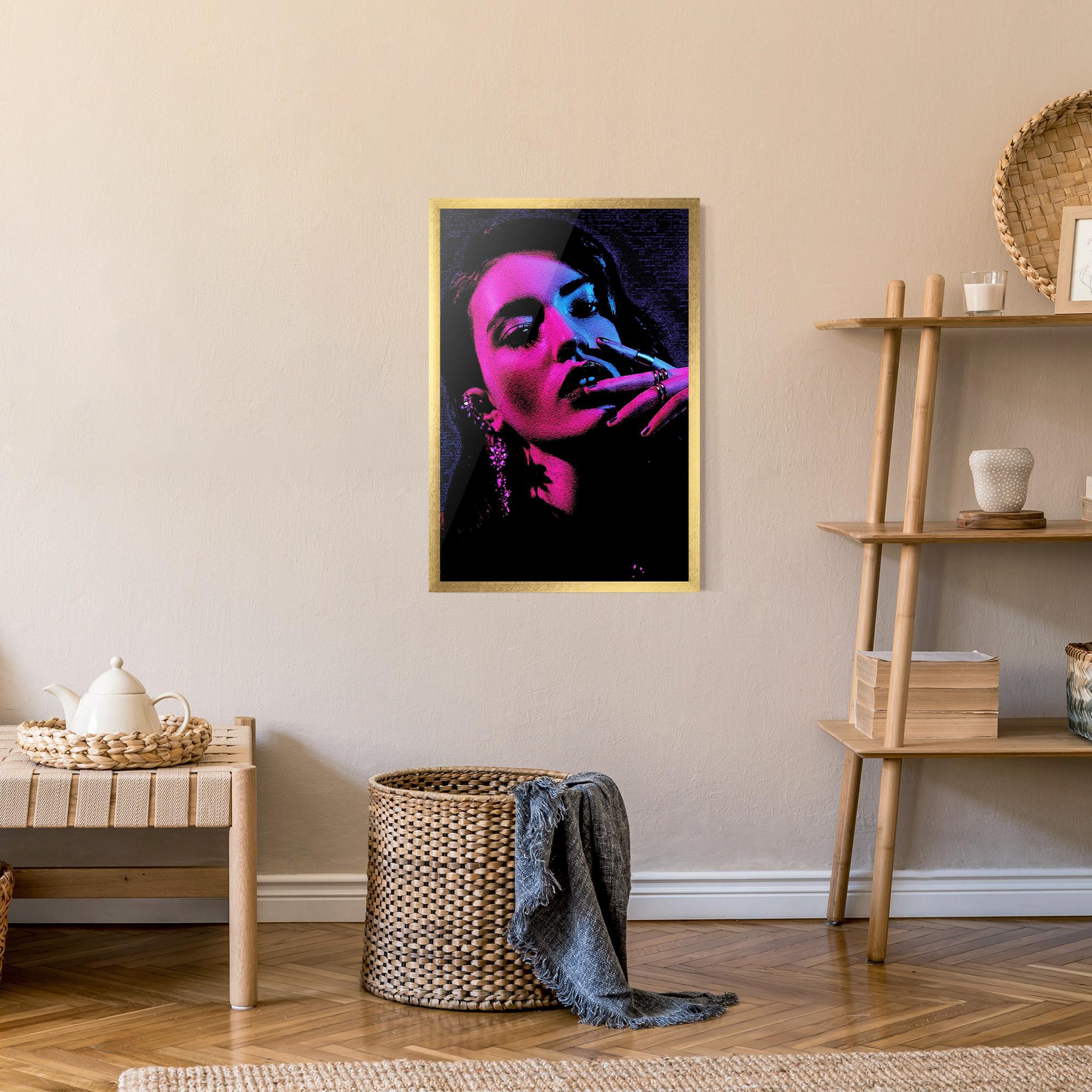 Poster Înrămat Purple Light Lady mockup 9