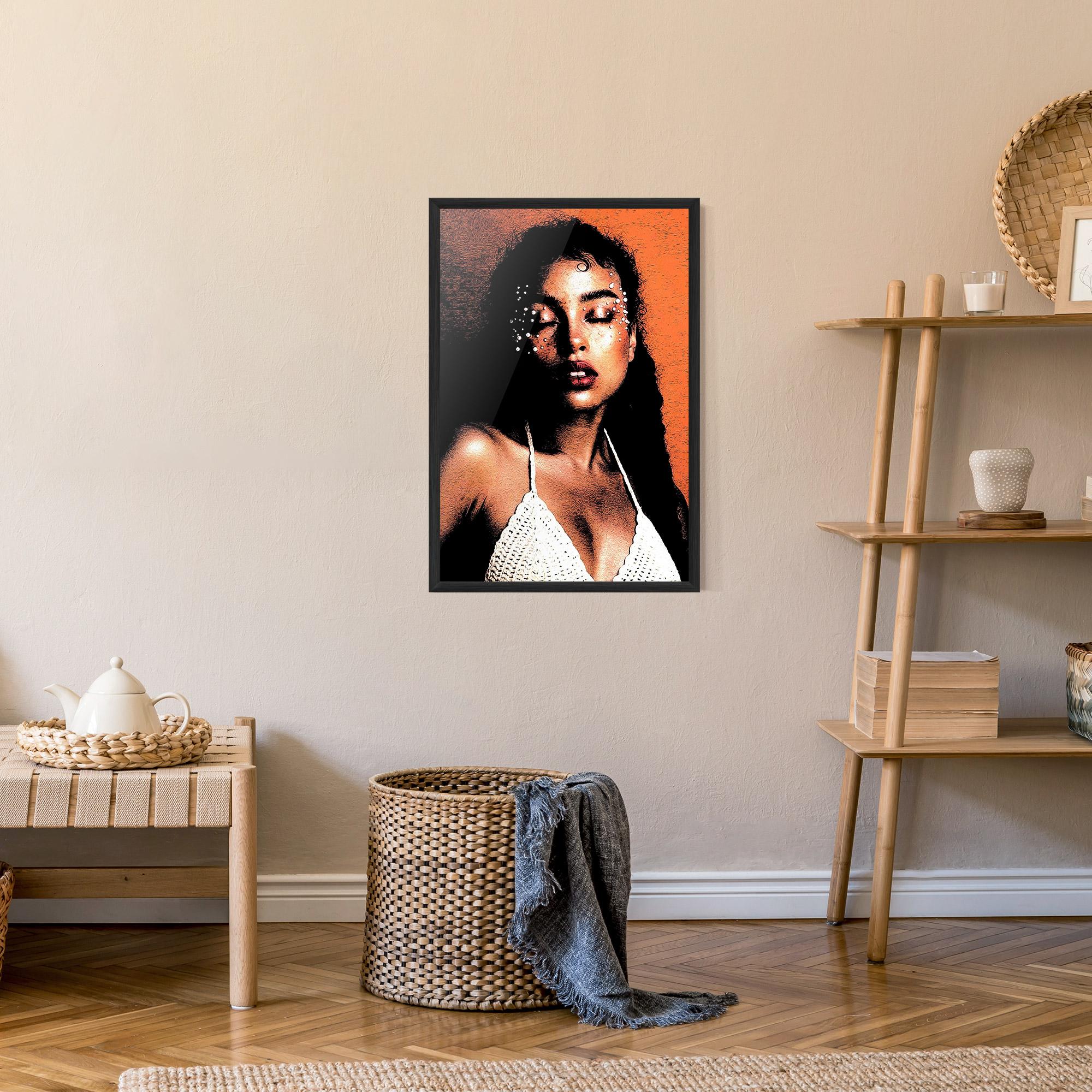 Poster Înrămat Black Pearls Lady mockup 9