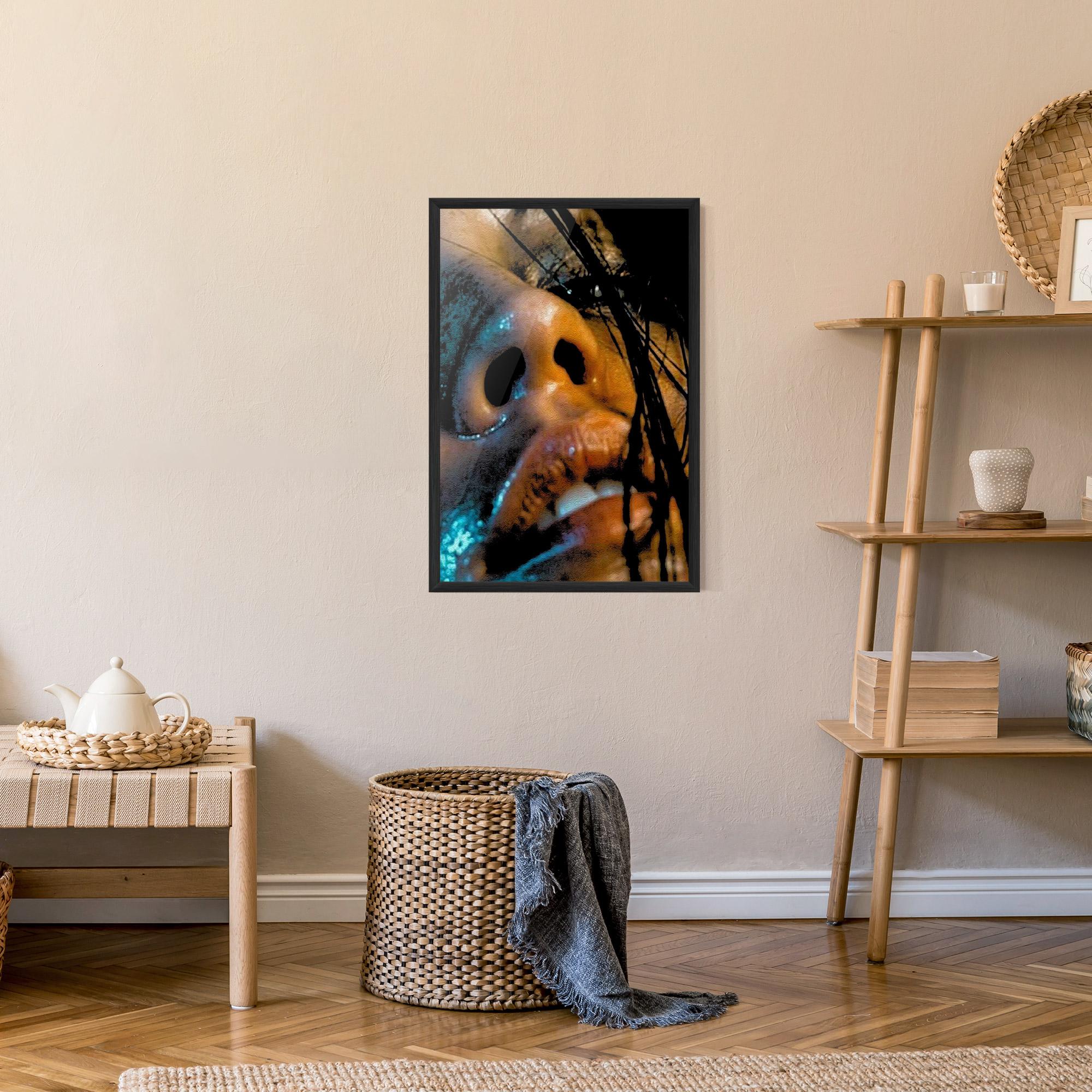 Poster Înrămat Blue Light Face mockup 9