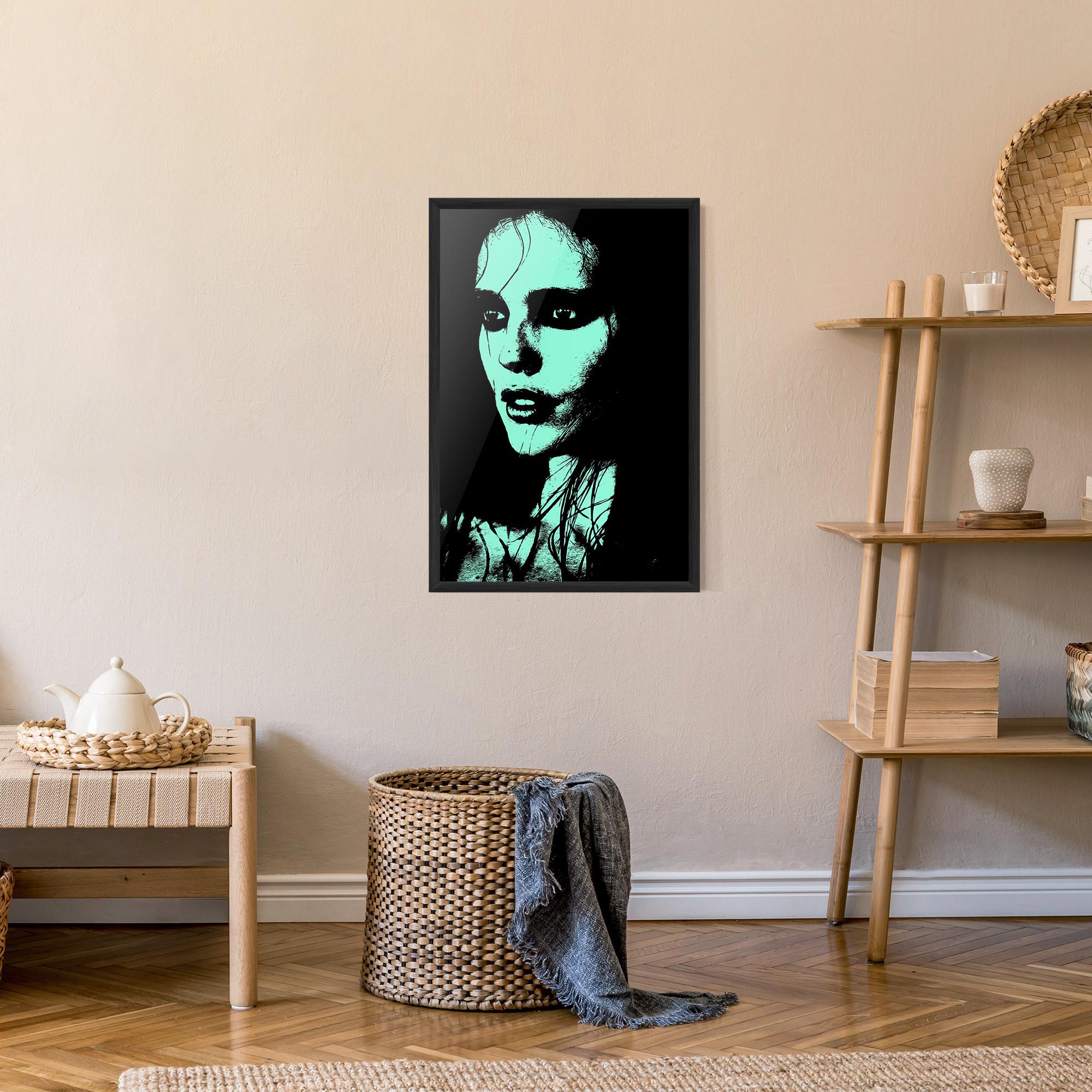 Poster Înrămat Green Light Girl mockup 9