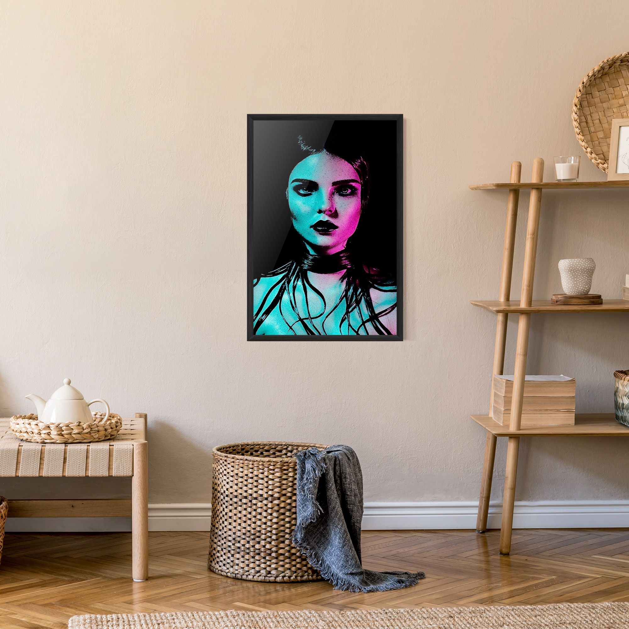Pink Blue Light Girl mockup 9