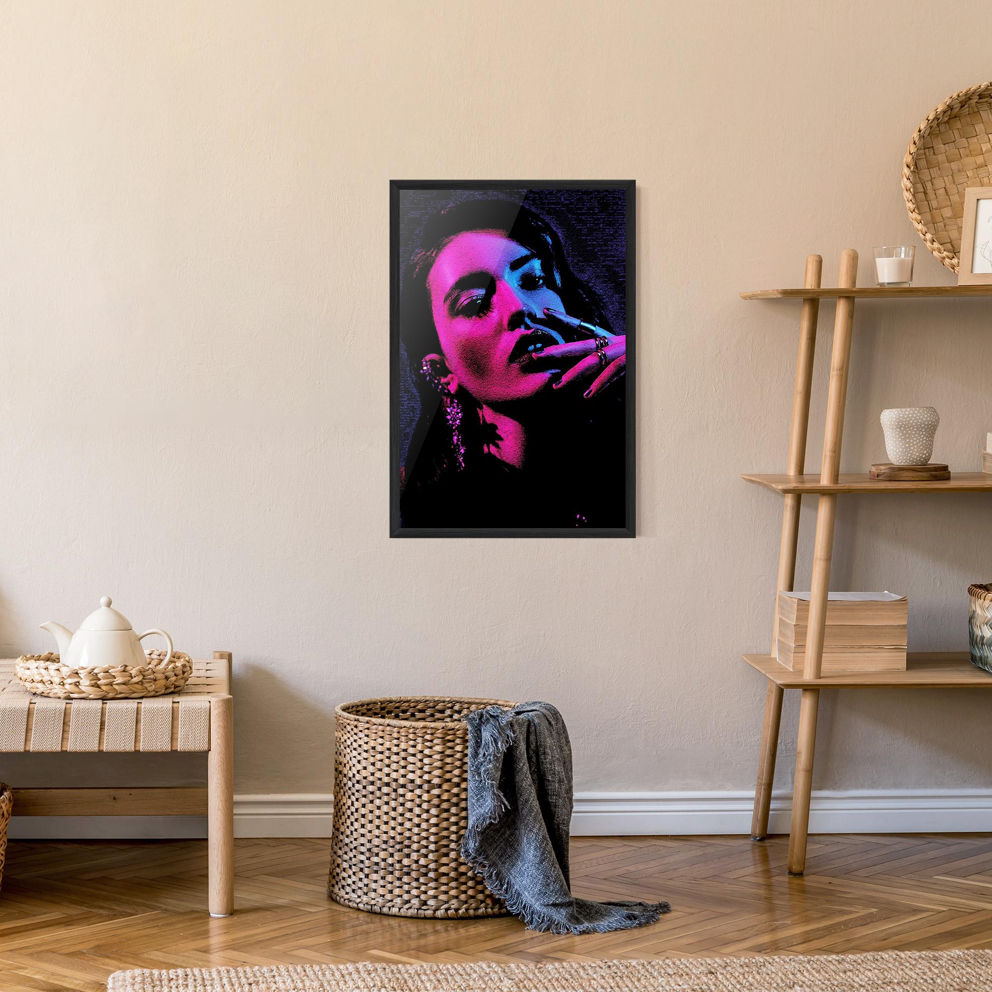 Poster Înrămat Purple Light Lady mockup 9