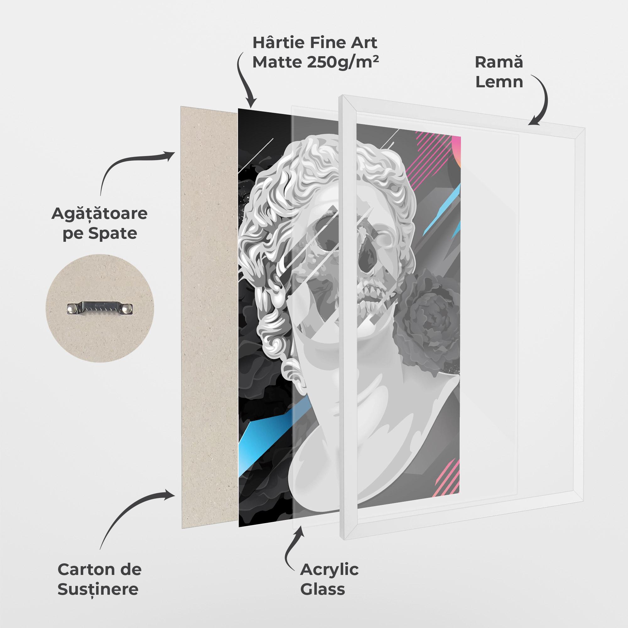 Poster Înrămat Black Rose Statue mockup 1