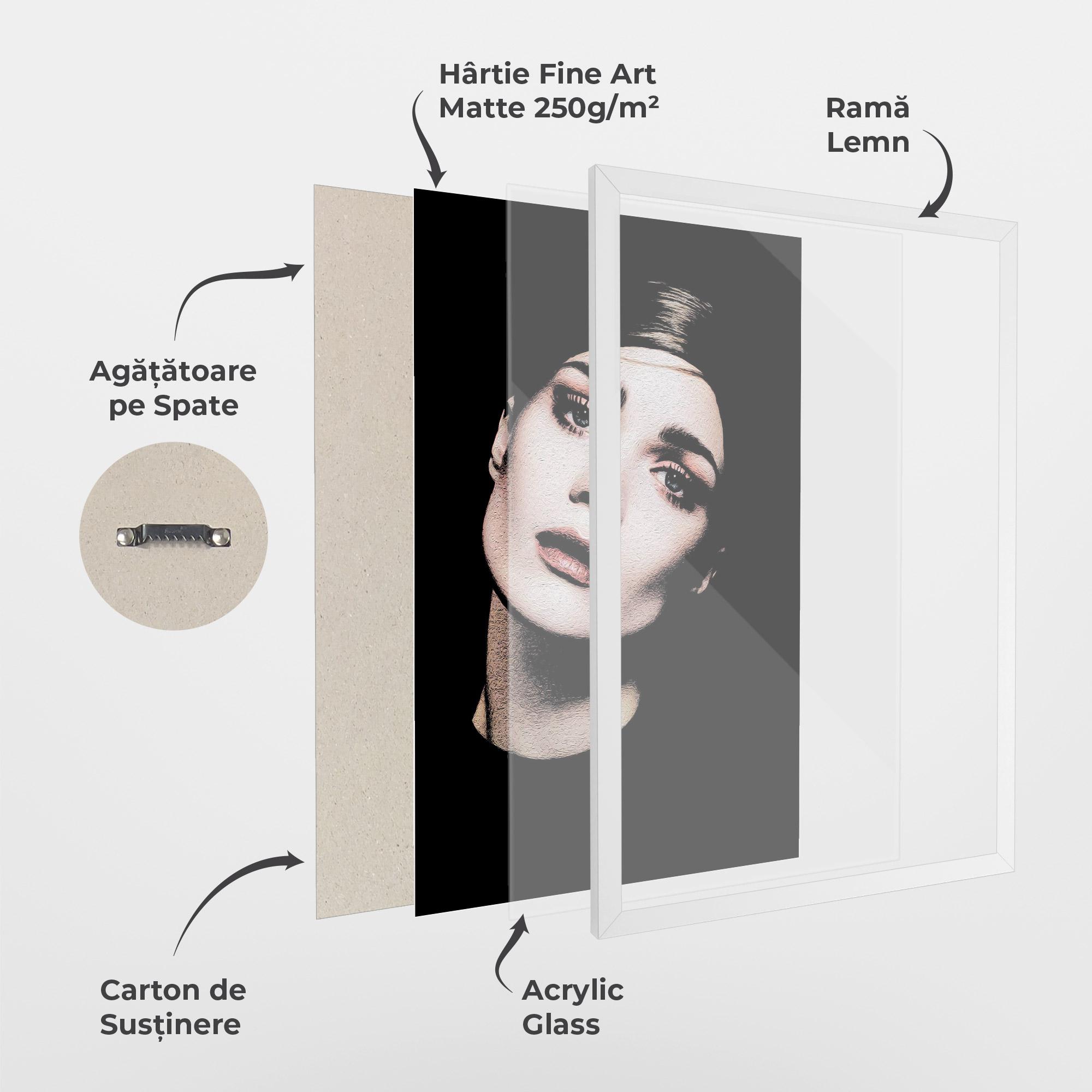 Poster Înrămat Blue Eyes Lady mockup 1