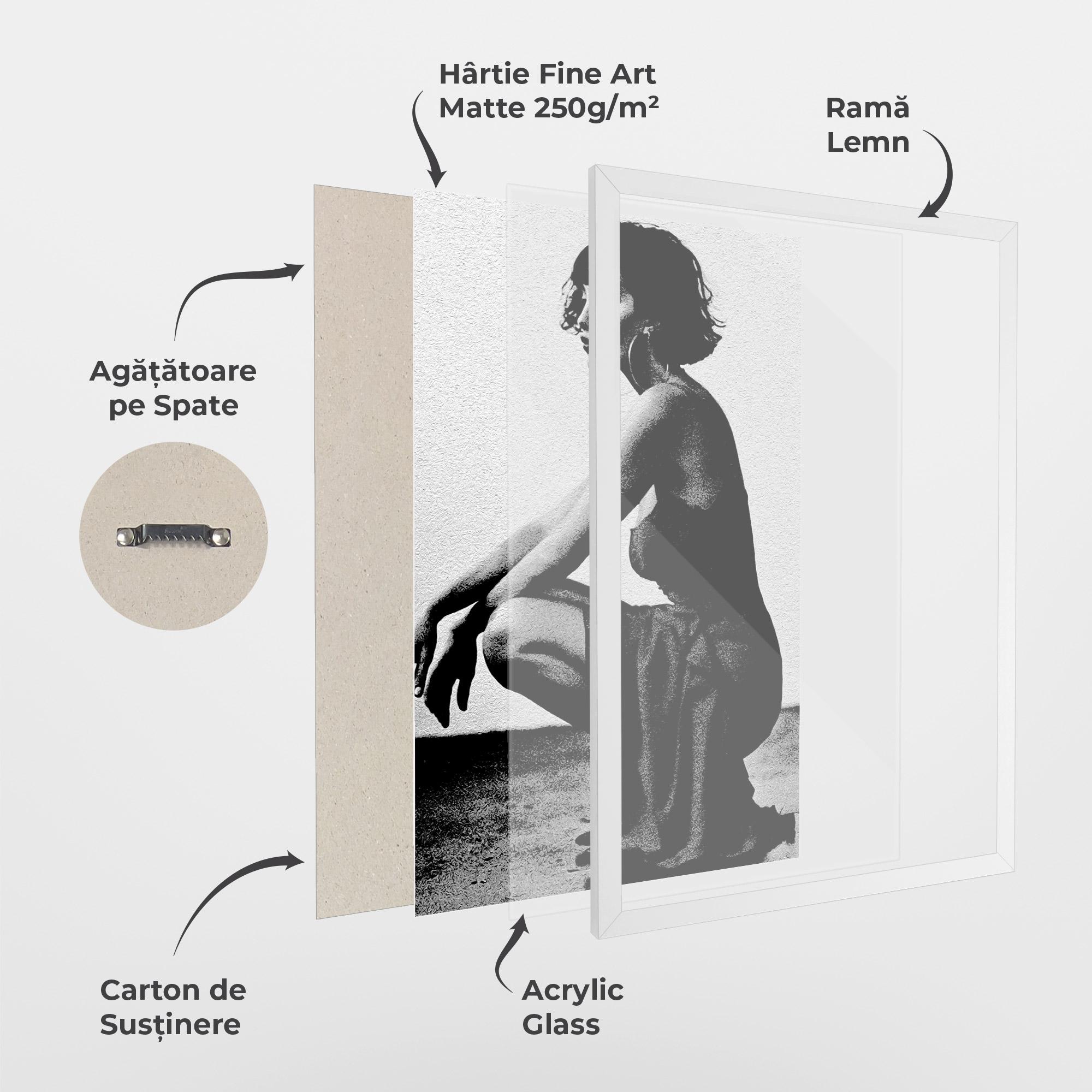 Poster Înrămat Grey Long Dress mockup 1