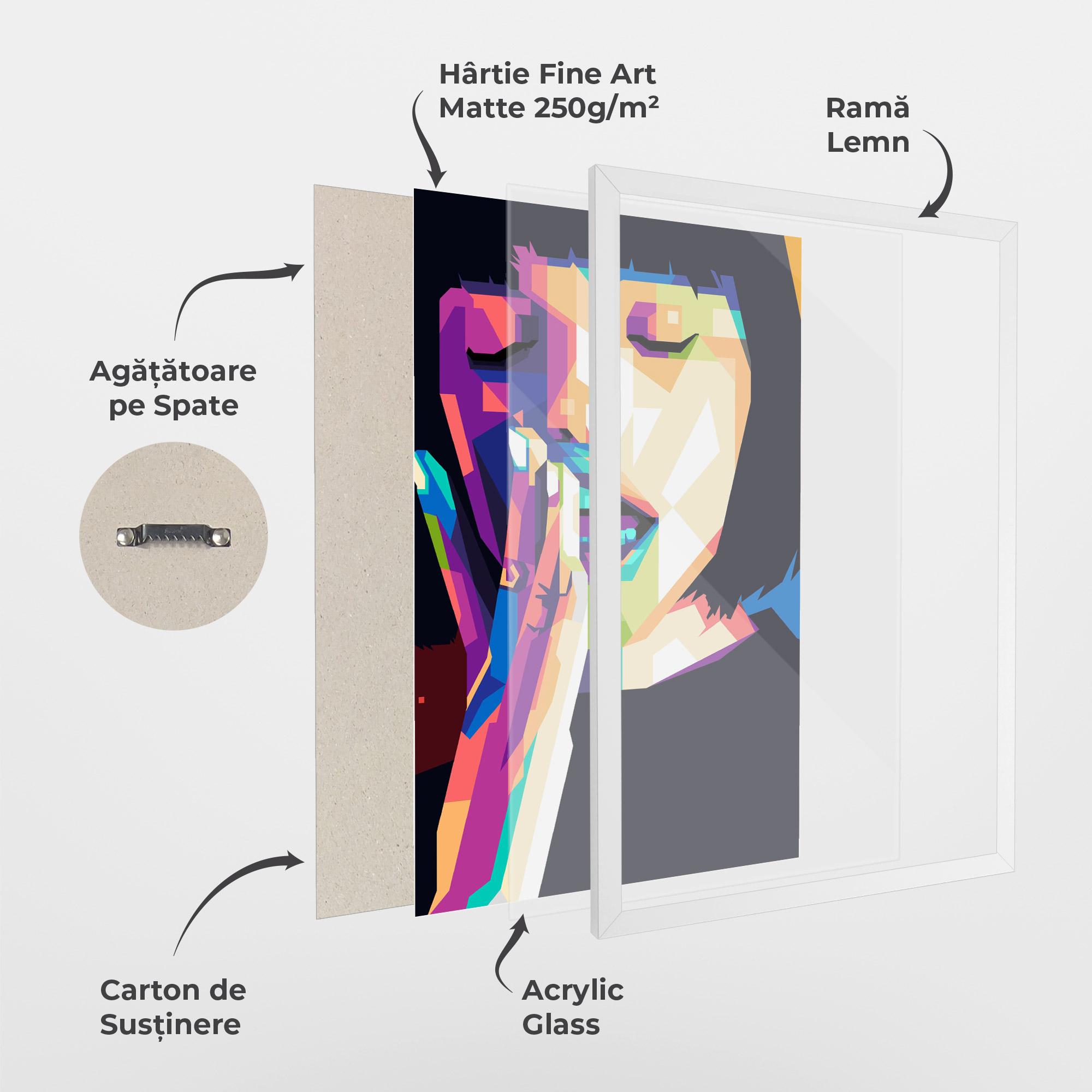 Poster Înrămat Polygonal Pretty Girl mockup 1