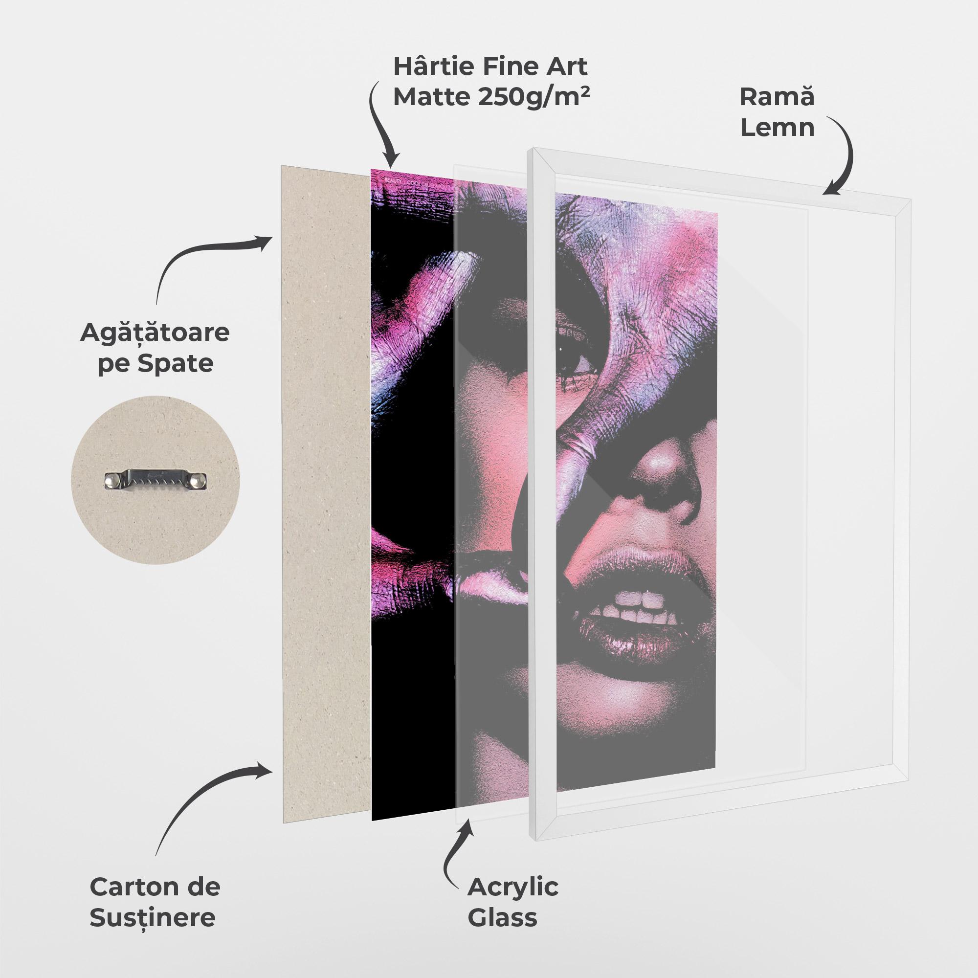 Poster Înrămat Purple Glitter Hand mockup 1