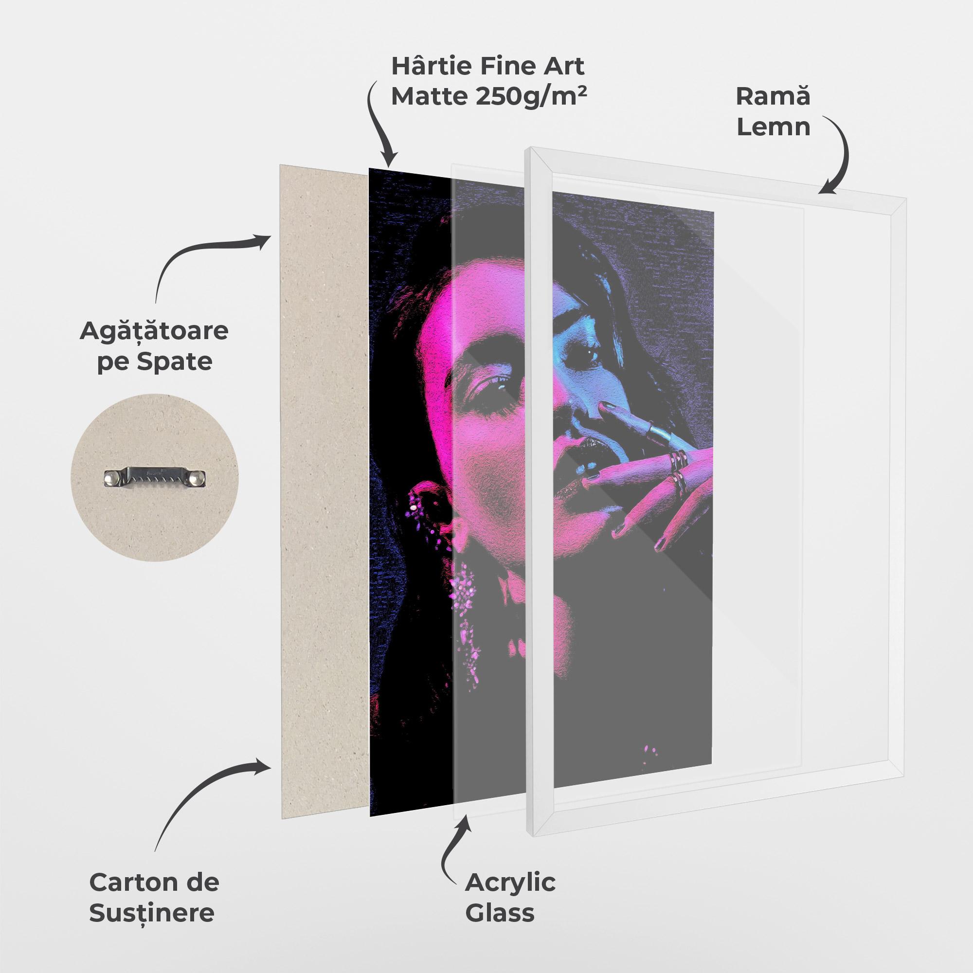 Poster Înrămat Purple Light Lady mockup 1